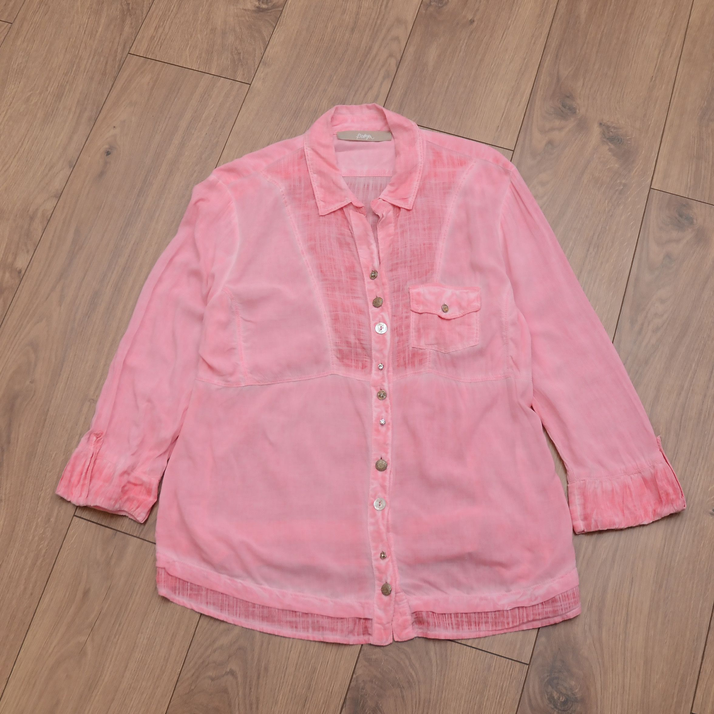 Bottega Desires Bottega by Elisa Cavaletti Pink Capri Blouse Shirt Top L Y2K Size L / US 10 / IT 46 - 5 Thumbnail