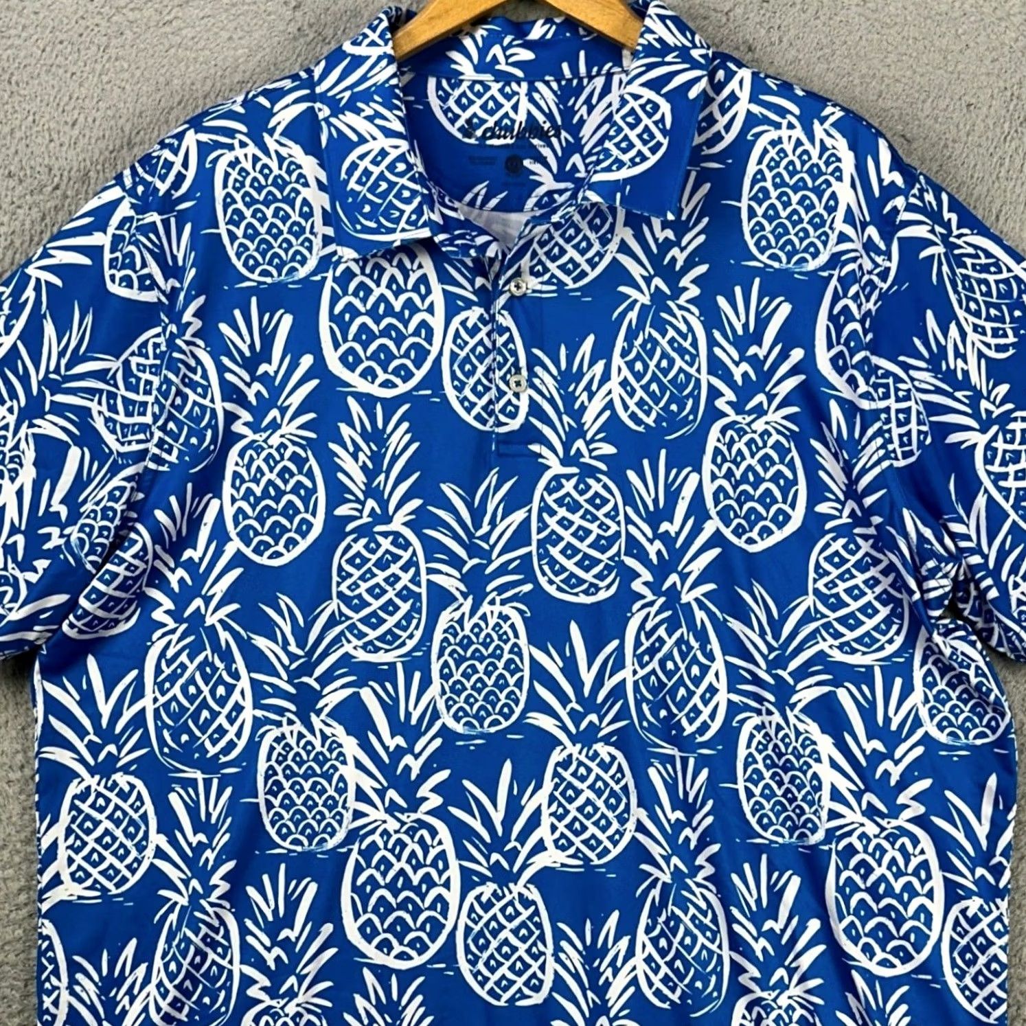 Chubbies Chubbies Polo Adult Short Sleeve Golfing Geometric Pineapple 2XL Blue White Rugby NEW Mens Polo Shirt Size US XXL / EU 58 / 5 - 2 Thumbnail