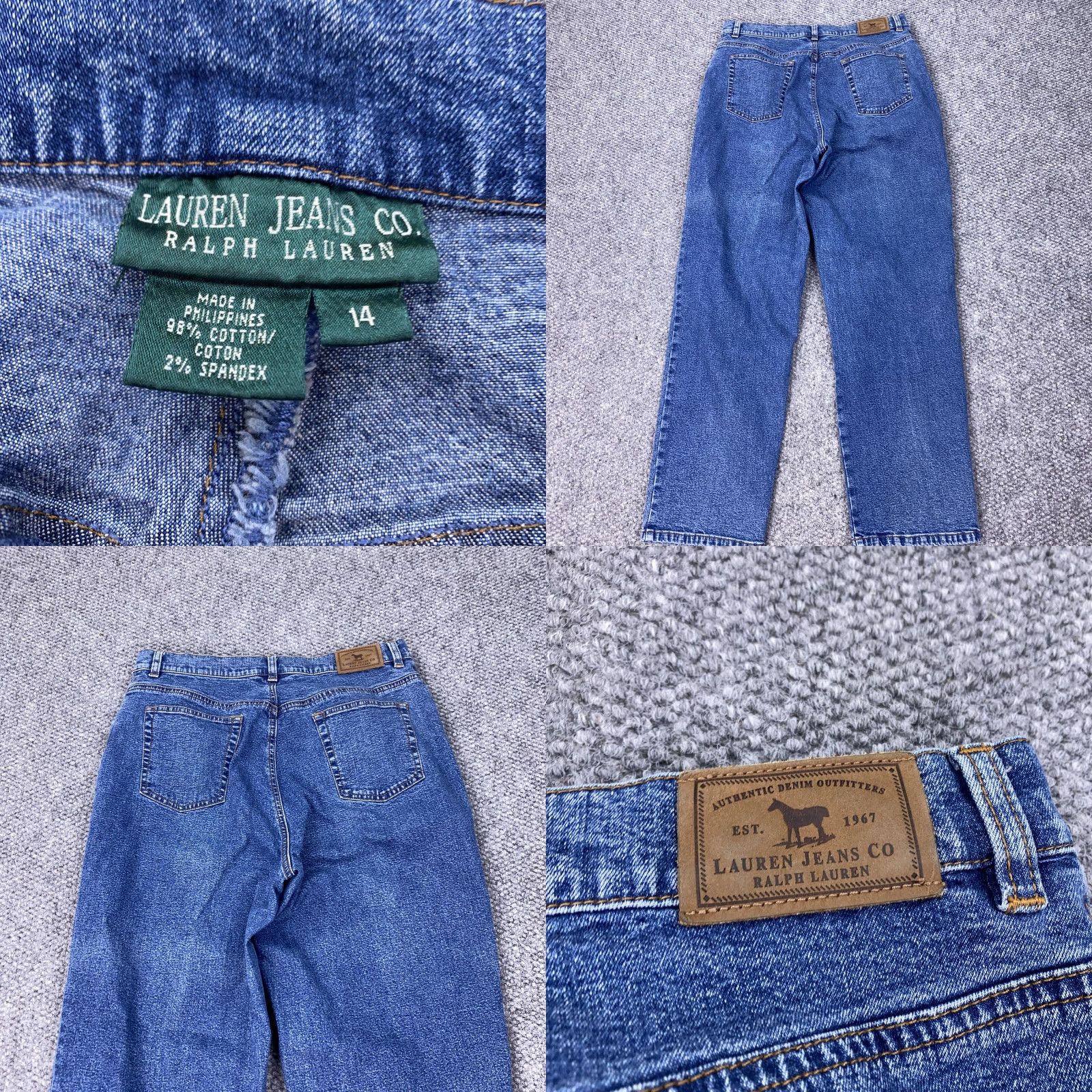 CO Lauren Jeans Co Ralph Lauren Jeans Womens 14 High Rise Tapered Stretch Denim Size 36" / US 14 / IT 50 - 8 Thumbnail