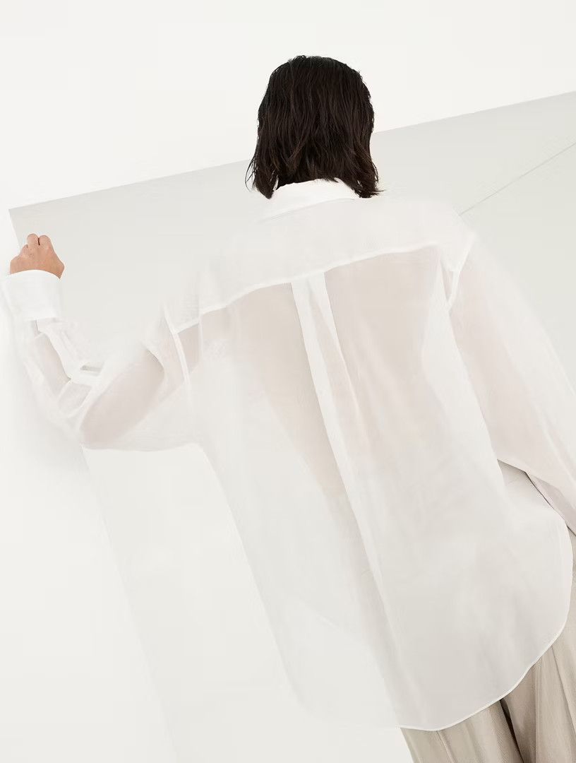 Brunello Cucinelli o1w1db10825 Blouse in White Size XL / US 12-14 / IT 48-50 - 3 Thumbnail