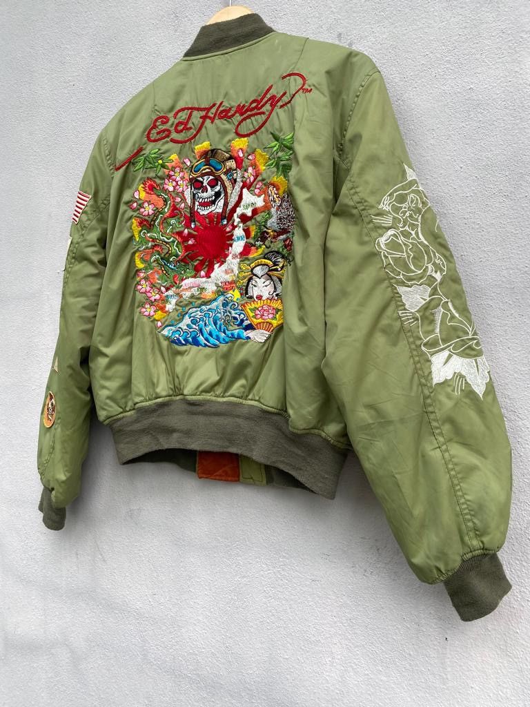 Ed Hardy Don Ed Hardy reversible bomber jacket embroidered logo Size US M / EU 48-50 / 2 - 3 Thumbnail