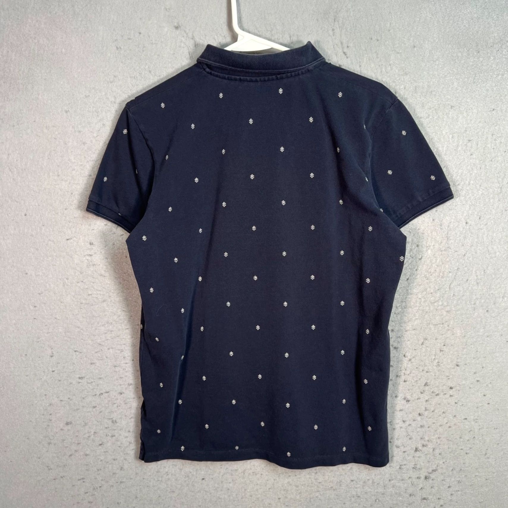 Scotch & Soda VINTAGE Scotch & Soda Polo Shirt Mens Small Navy Blue Diamond Pattern 100% Cotton Size US S / EU 44-46 / 1 - 2 Thumbnail