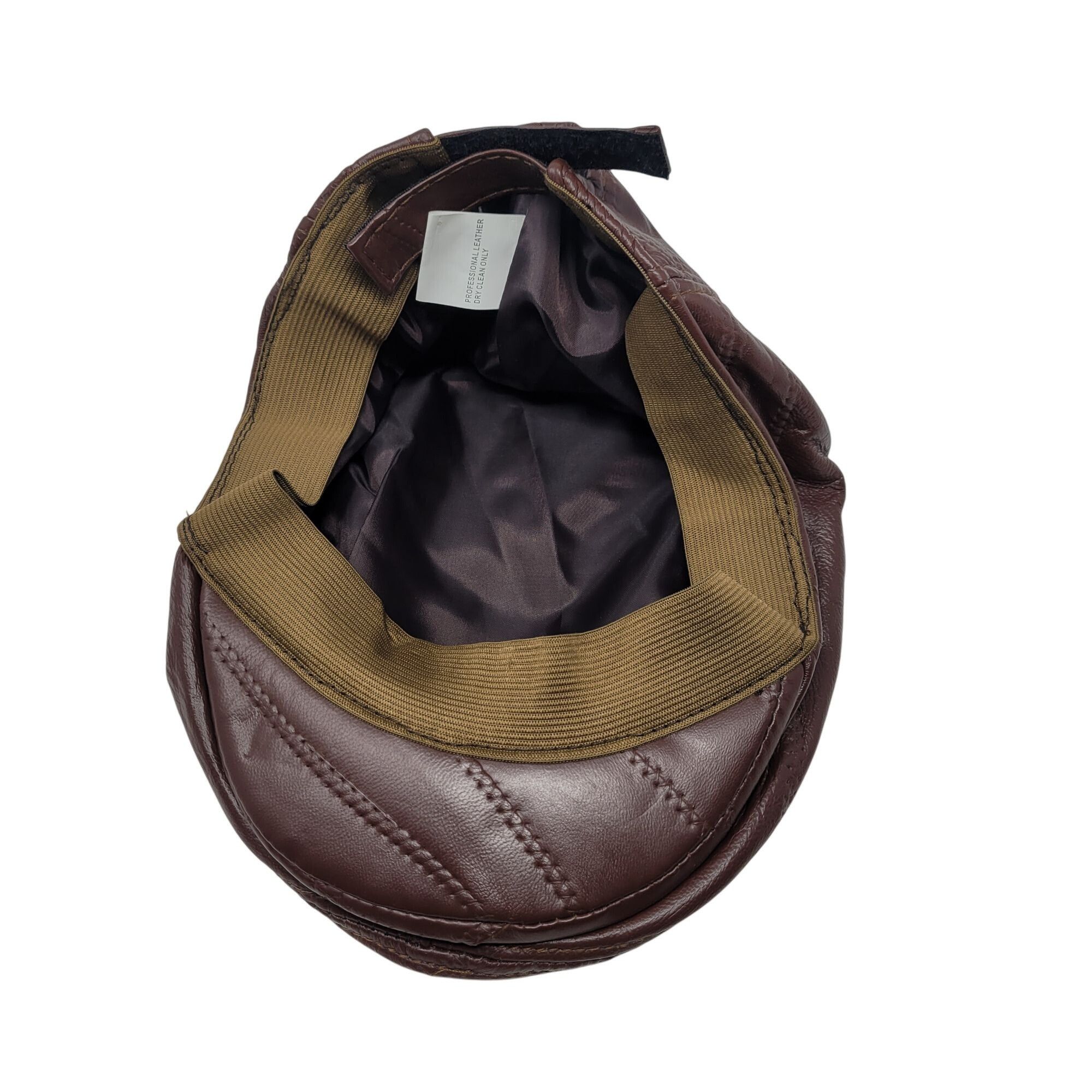 Vintage Vtg 90s Mens Chocolate Brown Leather Patchwork Newsboy Cap R Size ONE SIZE - 11 Thumbnail