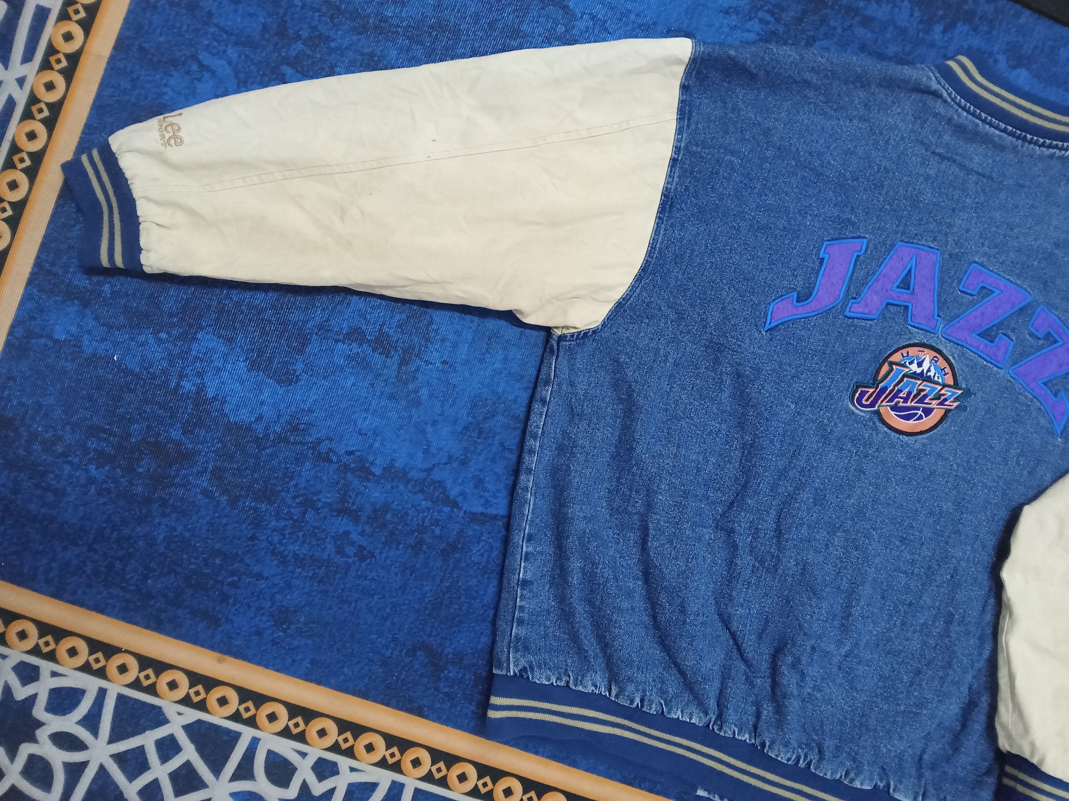 Lee Lee Sport x Utah Jazz Denim Varsity Vintage Jacket Size US XXL / EU 58 / 5 - 12 Thumbnail