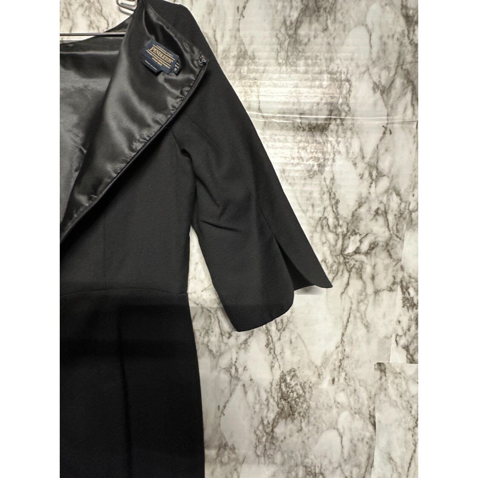 Pendleton Pendleton Virgin wool Black midi Dress 1/2 sleeve Size 10 p Size L / US 10 / IT 46 - 7 Thumbnail