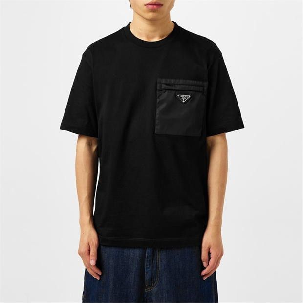 Prada Men'S Plain Cotton Badge Pocket T-Shirt Size US XL / EU 56 / 4 - 3 Thumbnail