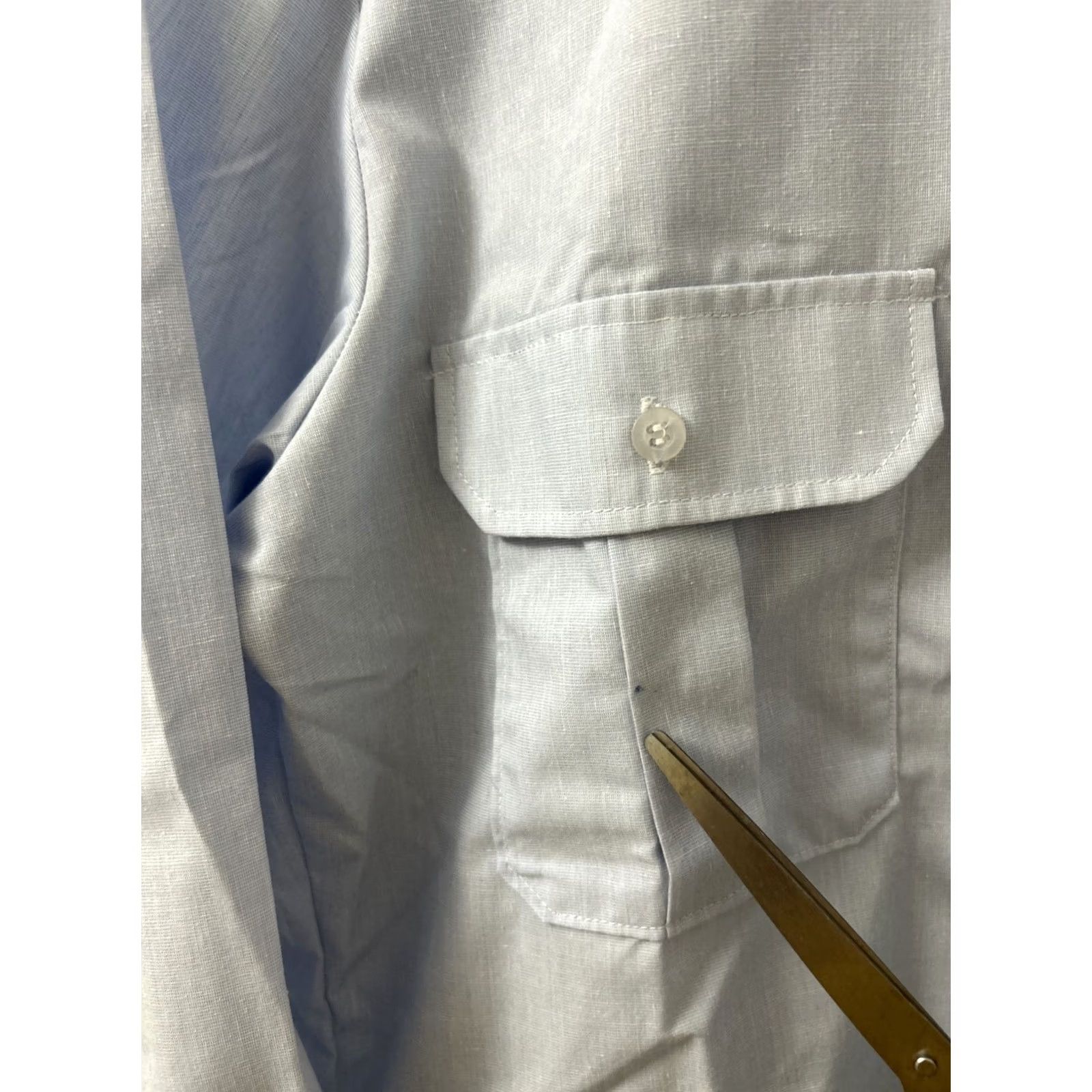 Vintage U.S Military Shirt Mens 16 X 33 Blue Defense Logistics Agency Dress Shirt L/S Size US L / EU 52-54 / 3 - 6 Thumbnail