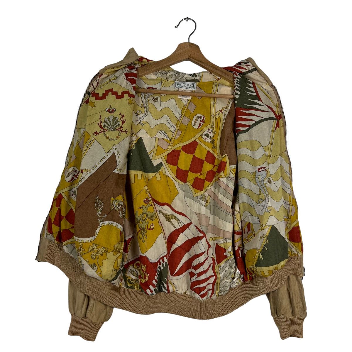 Gucci VINTAGE DEER LEATHER BOMBER JACKET GUCCI RARE LINING DESIGN Size M / US 6-8 / IT 42-44 - 13 Thumbnail