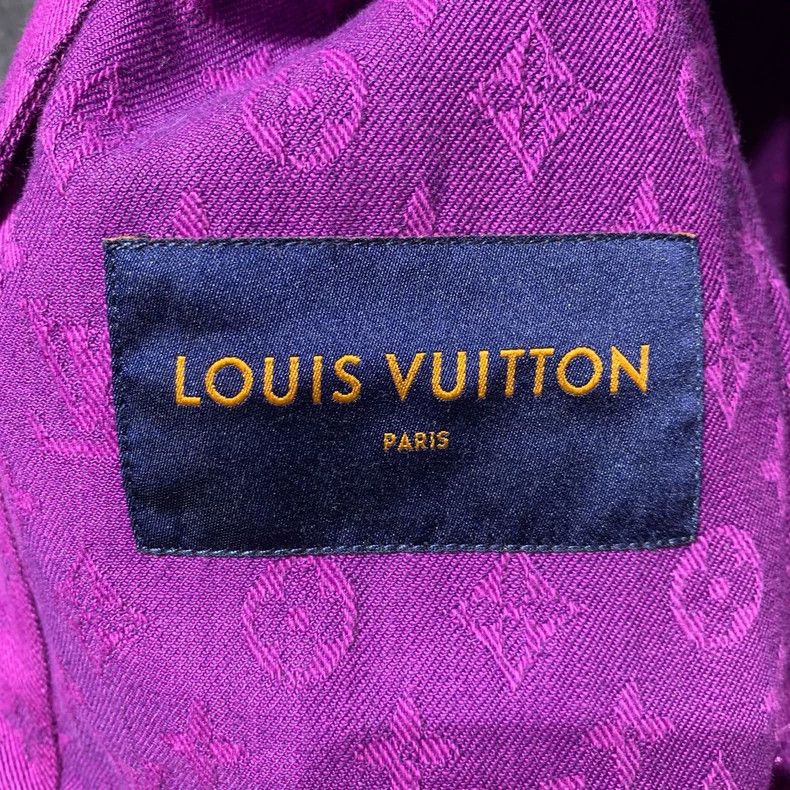 Louis Vuitton Purple full print denim jacket