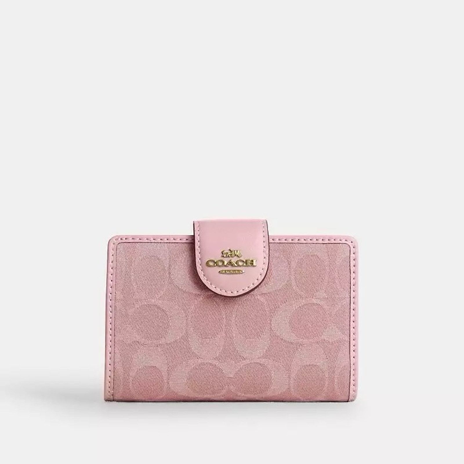 Coach NWT Coach Medium Corner Zip Wallet denim CDF13 Light Pink Size ONE SIZE - 6 Thumbnail