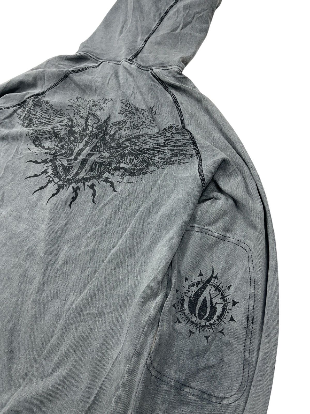 Band Tees × Vintage Vintage In Flames Band Zip Hoodie Stone Washed Size US XL / EU 56 / 4 - 10 Thumbnail