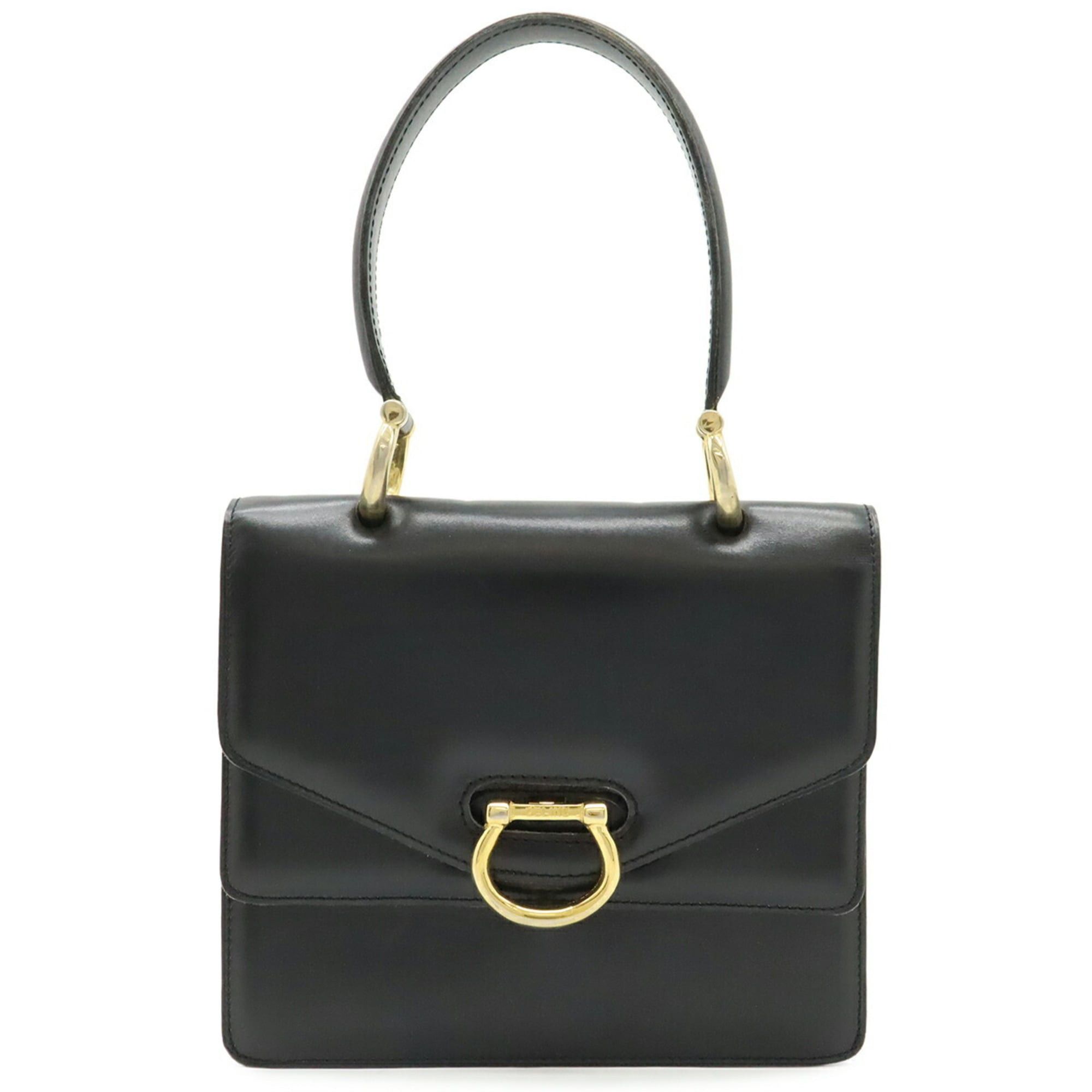 Celine Celine Double Flap Old Handbag Leather Black Size ONE SIZE - 1 Thumbnail