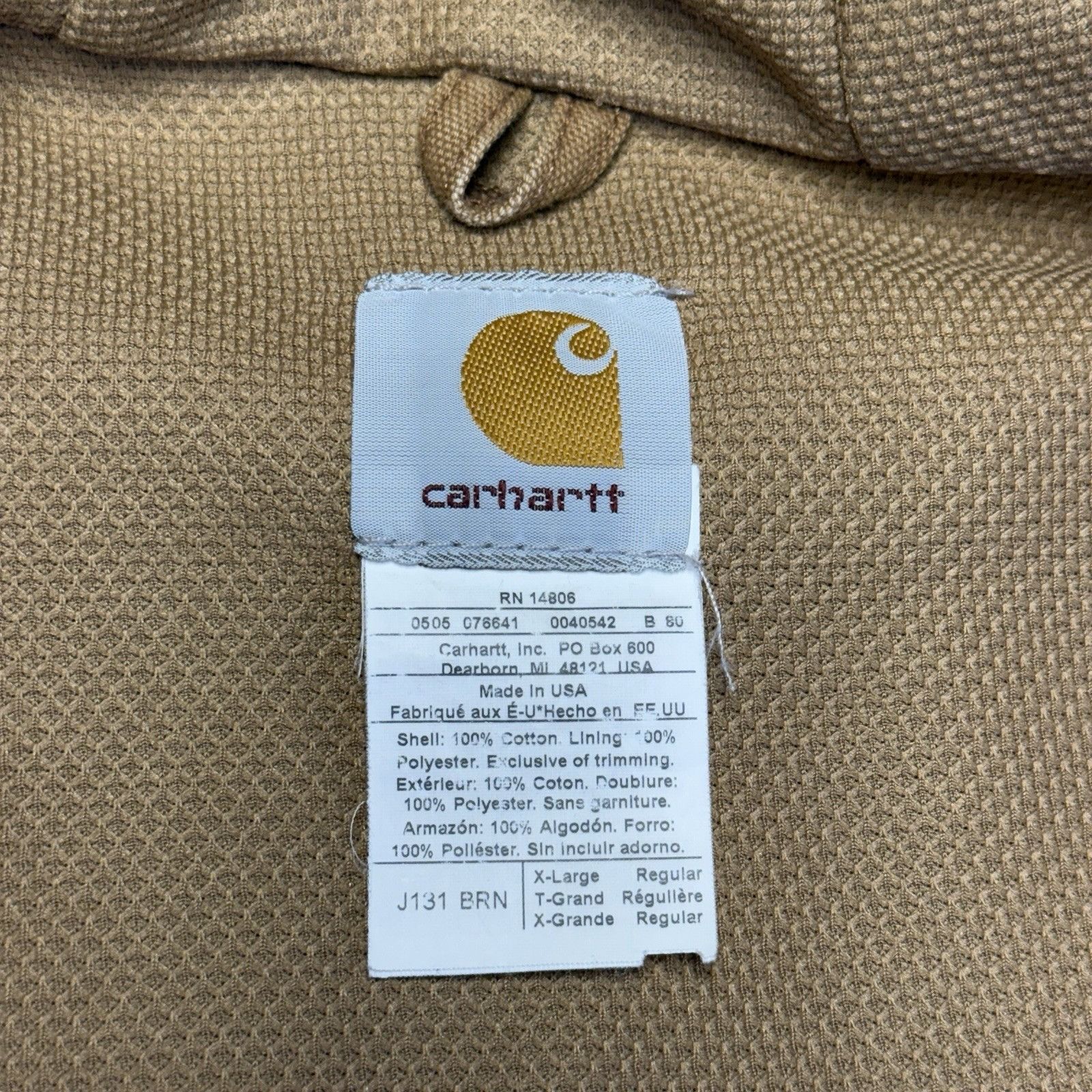 Carhartt Vintage Carhartt J131 Jacket Mens XL Brown Thermal Lined Wor Size US XL / EU 56 / 4 - 9 Thumbnail