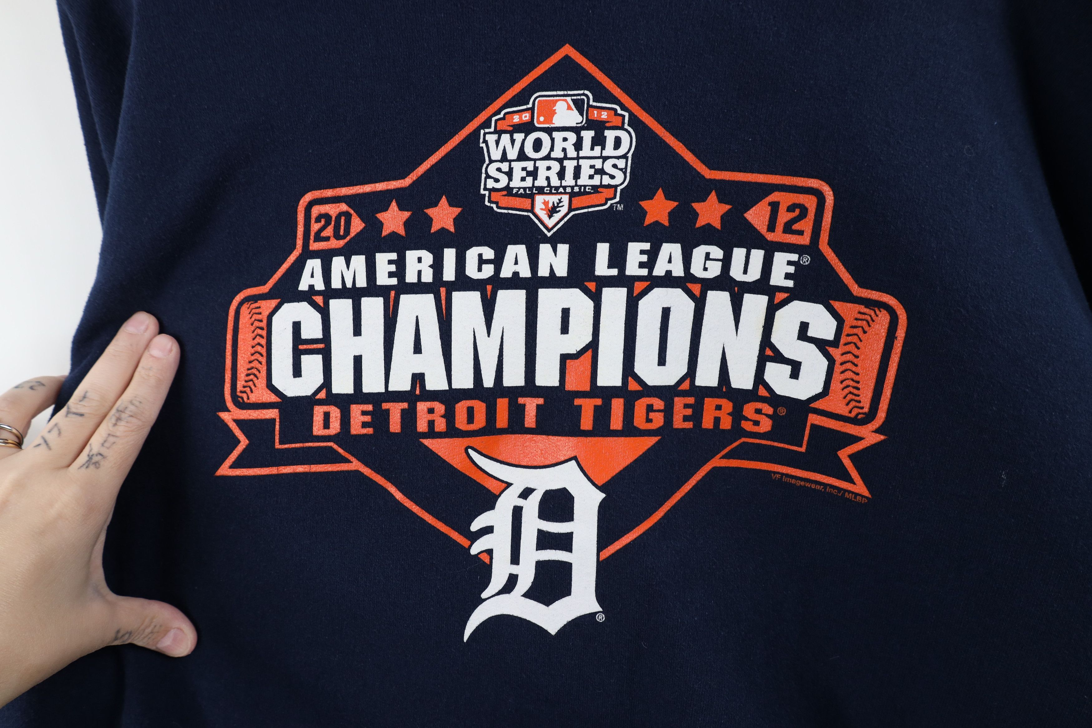 Vintage Vintage Y2K 2012 Series Detroit Tigers Baseball Hoodie Blue Size US XL / EU 56 / 4 - 6 Thumbnail