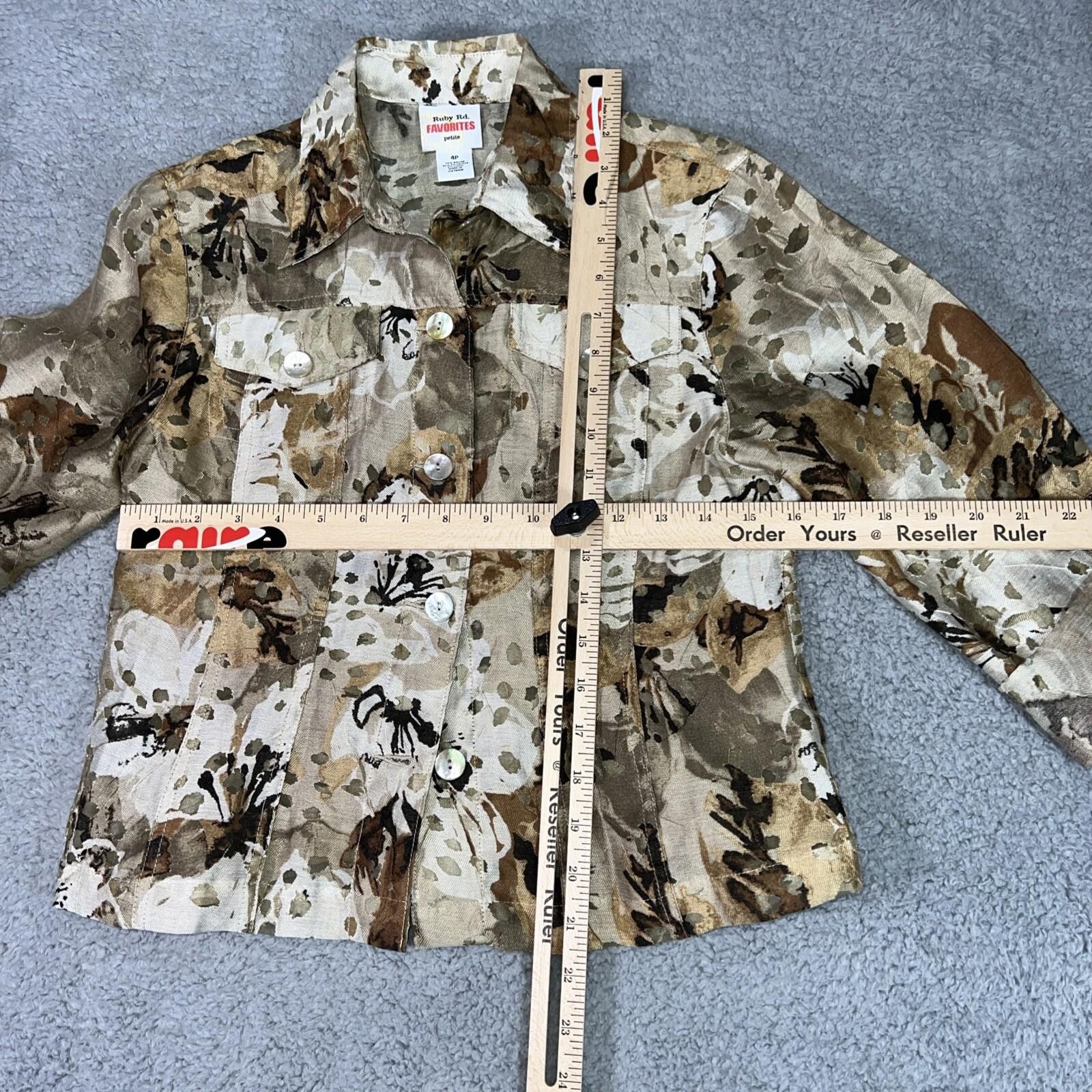 Other Ruby Rd Favorites Womens 4P Brown Jacket 3/4 Sleeve Size S / US 4 / IT 40 - 5 Thumbnail