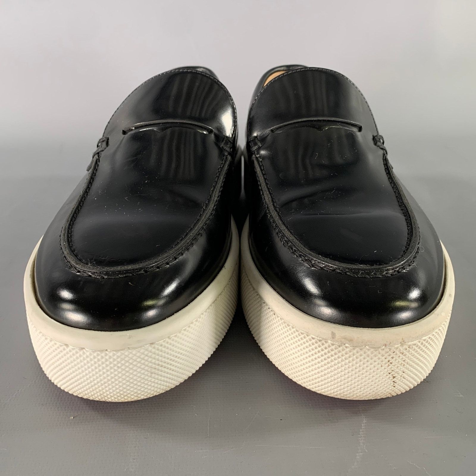 Christian Louboutin CHRISTIAN LOUBOUTIN Black Red Color Block Yacht Loafers Size US 6 / EU 39 - 4 Thumbnail