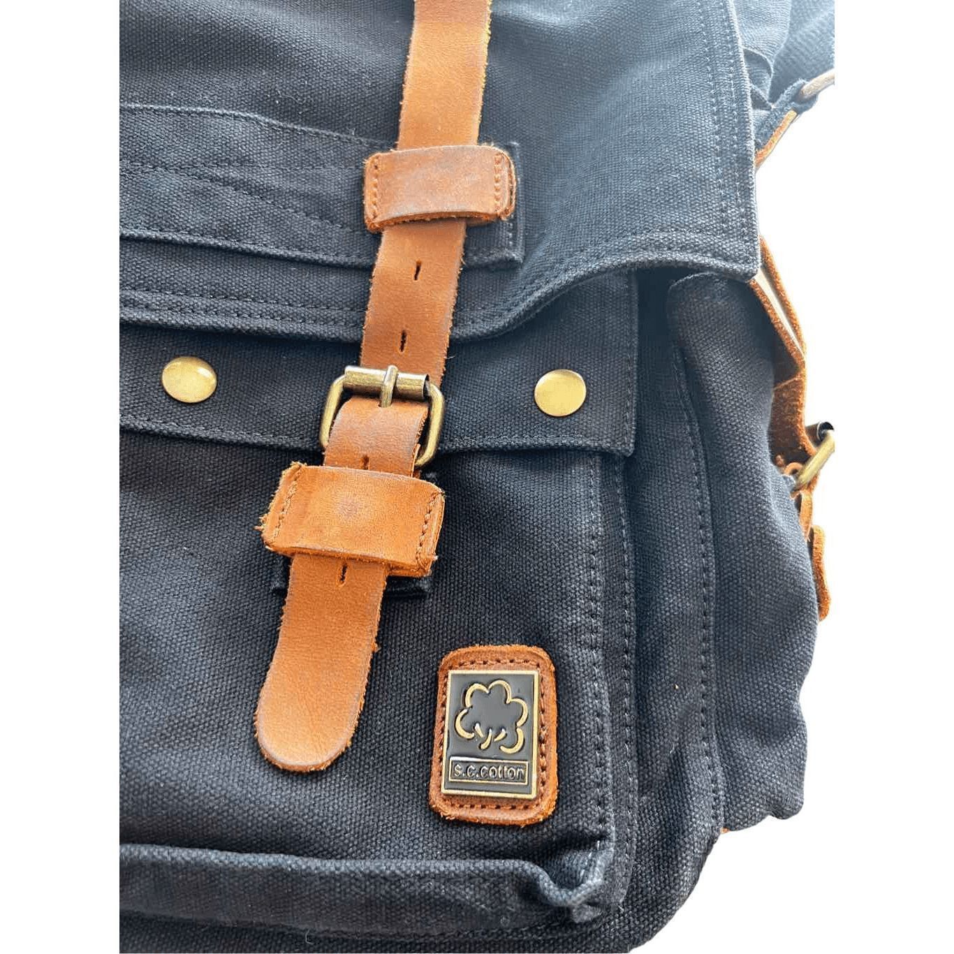 Other SC COTTON Messenger canvas leather backpack bag Size ONE SIZE - 7 Thumbnail