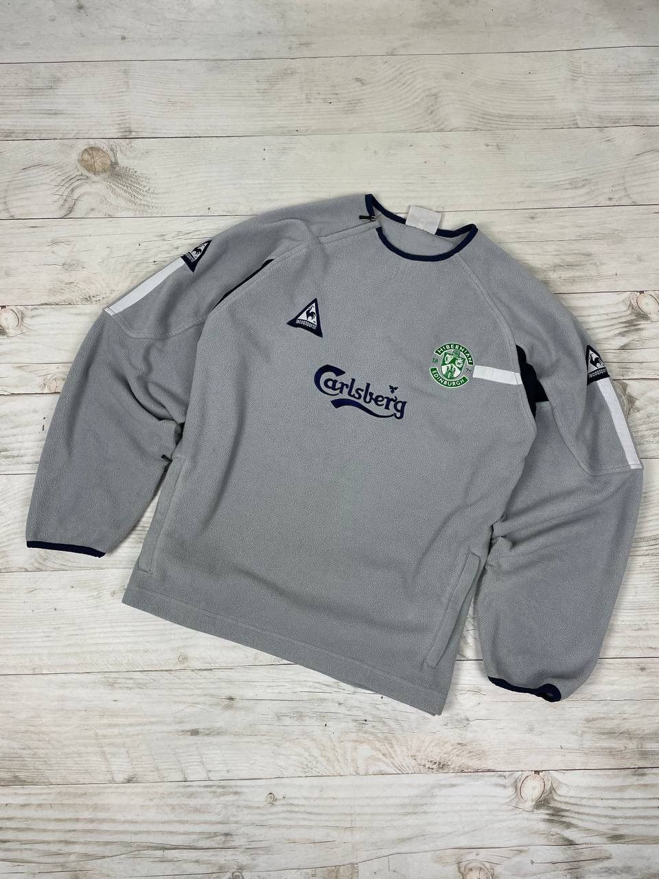 image of Soccer Jersey x Vintage Hibernian Le Coq Sportif 2000S Training Fleece Swetshirt in Grey (Size Larg