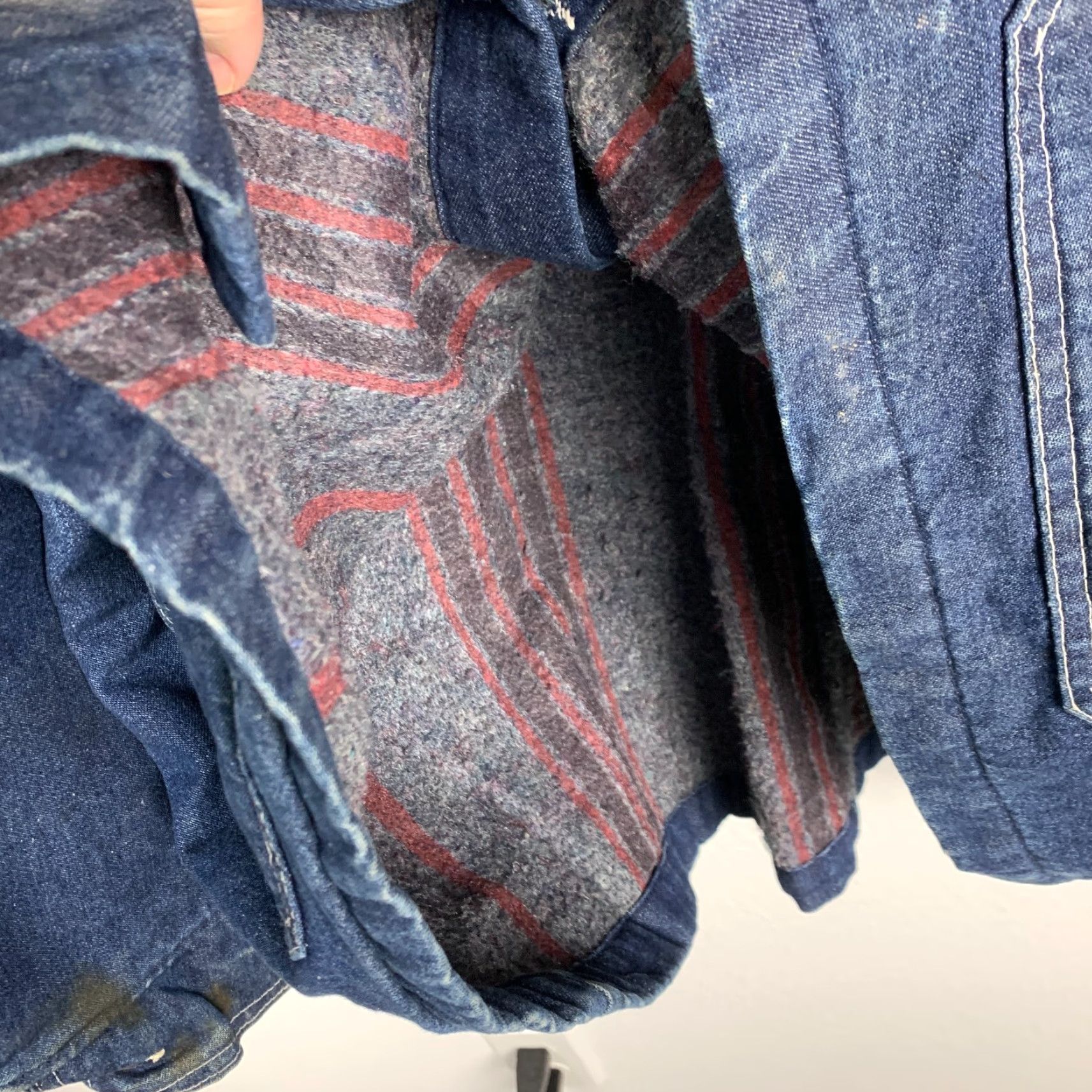 Vintage VINTAGE Big Smith Jacket Denim 3X Men Blue Lined Blanket Stains Chest 28" Sleeves 33" Size US 39 - 6 Thumbnail