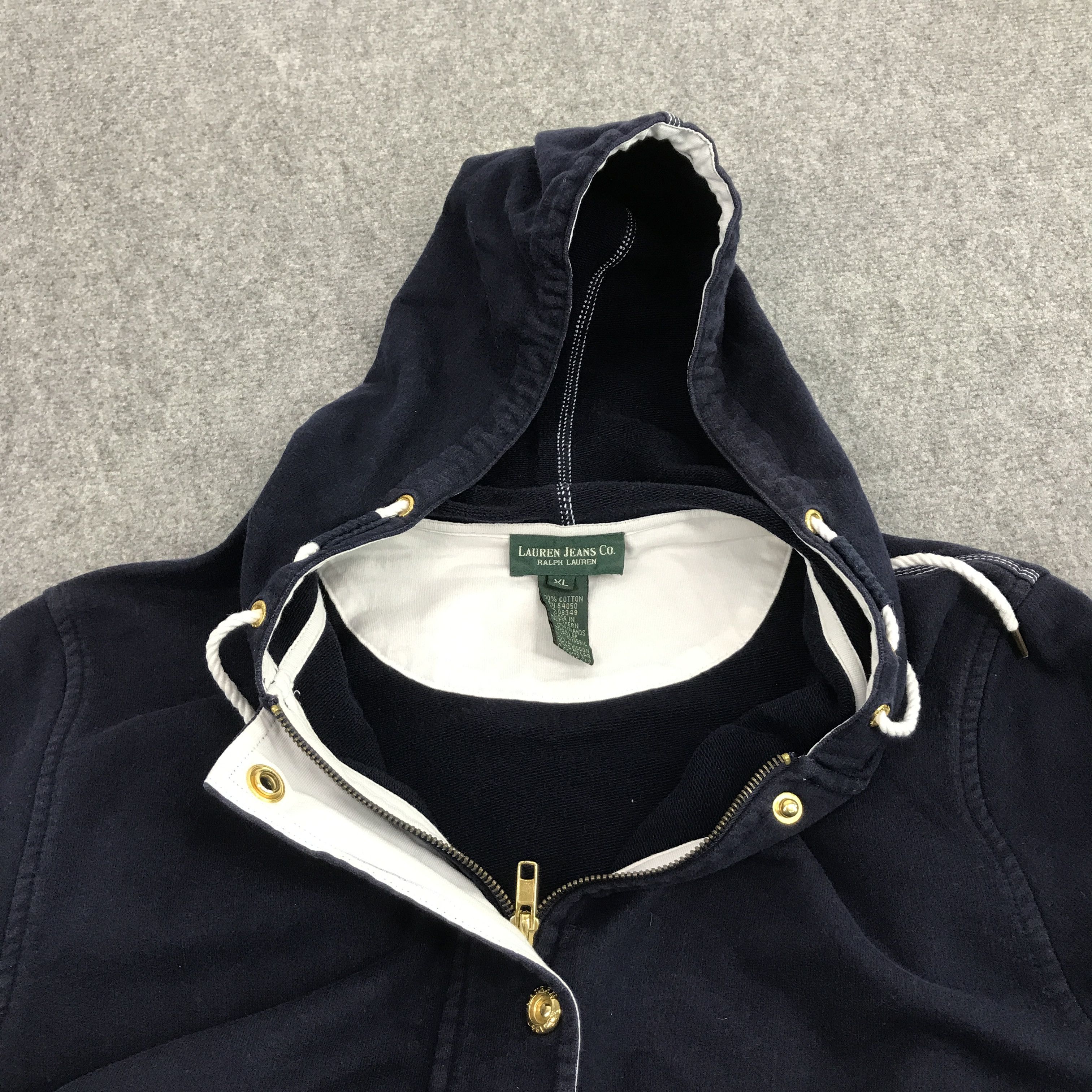 Polo Ralph Lauren × Ralph Lauren × Vintage Ralph Lauren jeans co up zipper hoodie jacket Size US L / EU 52-54 / 3 - 5 Thumbnail