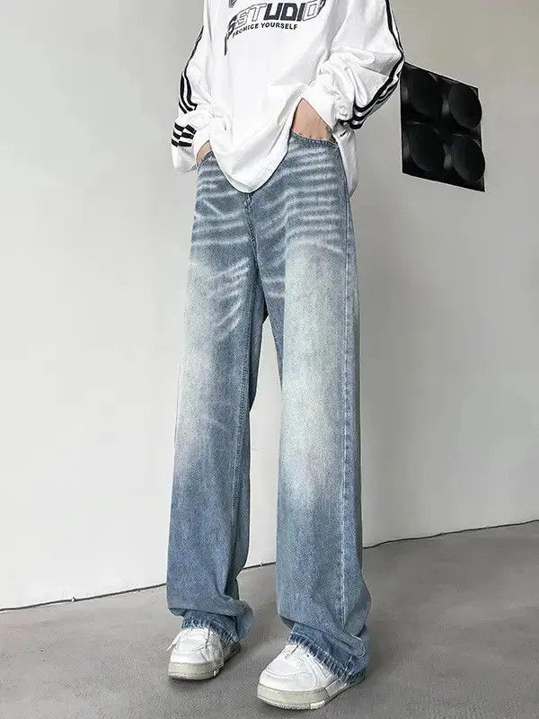 Japanese Brand Retro loose straight leg wide leg jeans Size US 32 / EU 48 - 1 Thumbnail