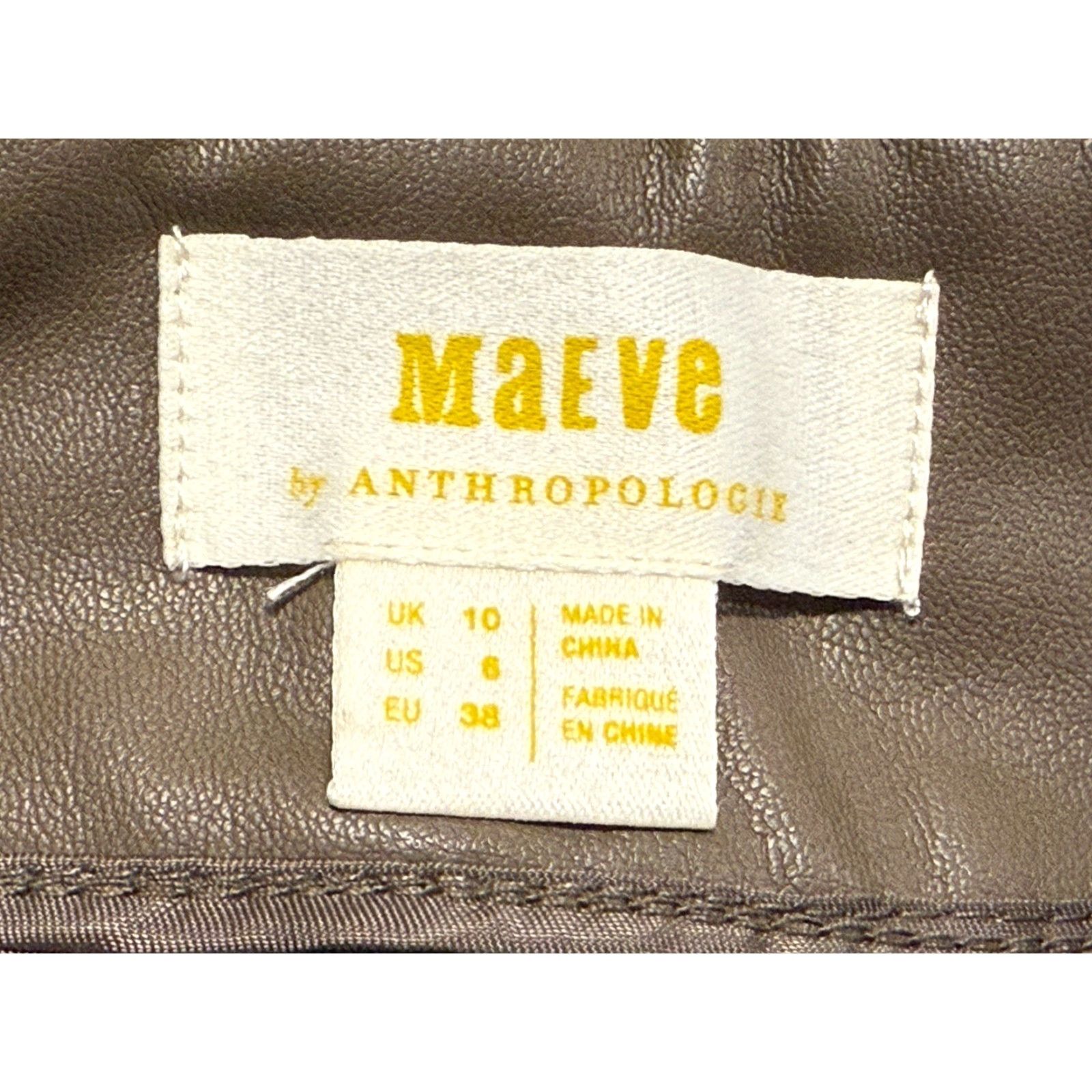 Anthropologie Anthropologie Maeve Junie Pants Size 6 Womens Wide-Leg High Rise Faux Leather Brown Size 28" / US 6 / IT 42 - 7 Thumbnail