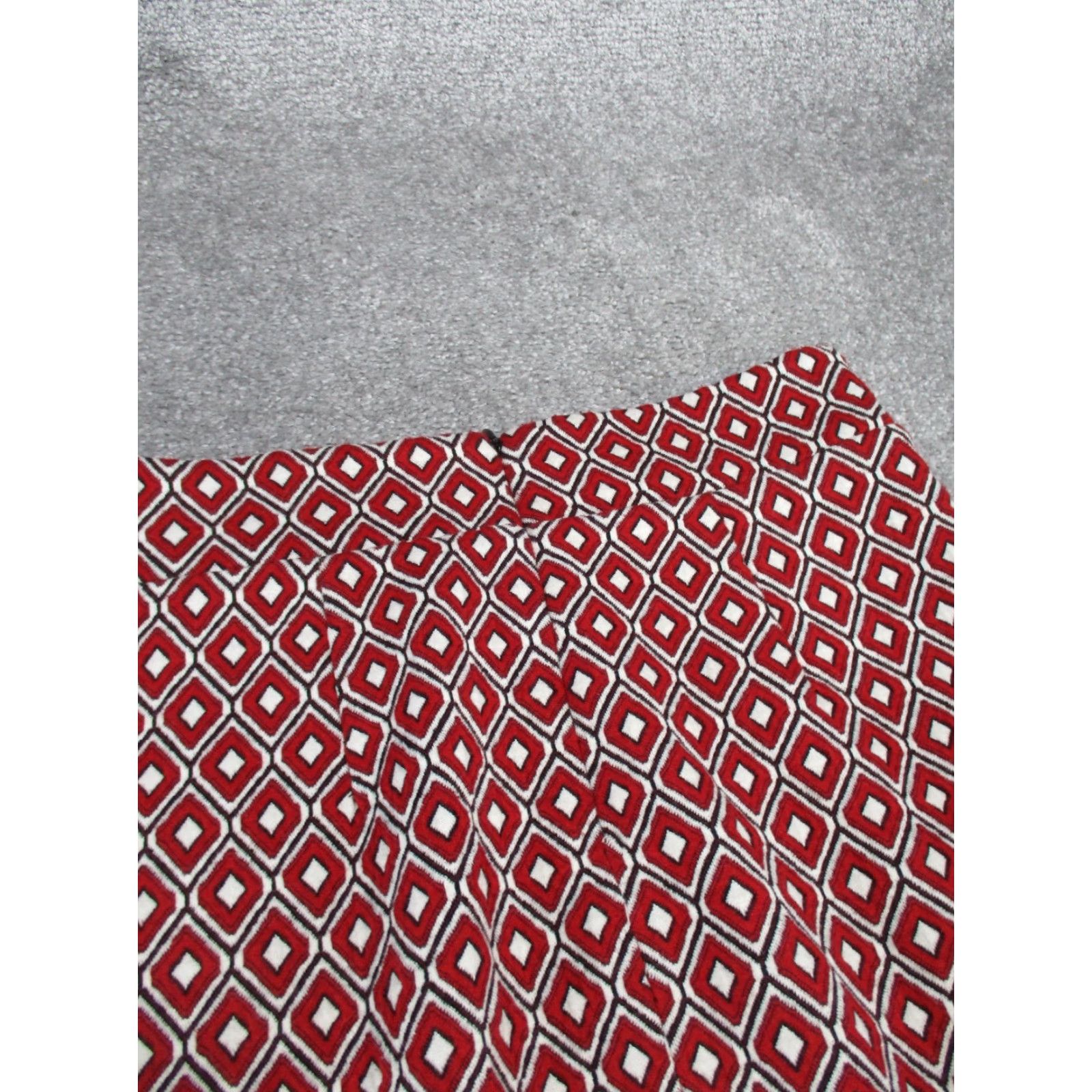 Anthropologie Maeve Anthropologie Skirt Womens Small Red White Black Geometric Midi Size 28" / US 6 / IT 42 - 8 Thumbnail