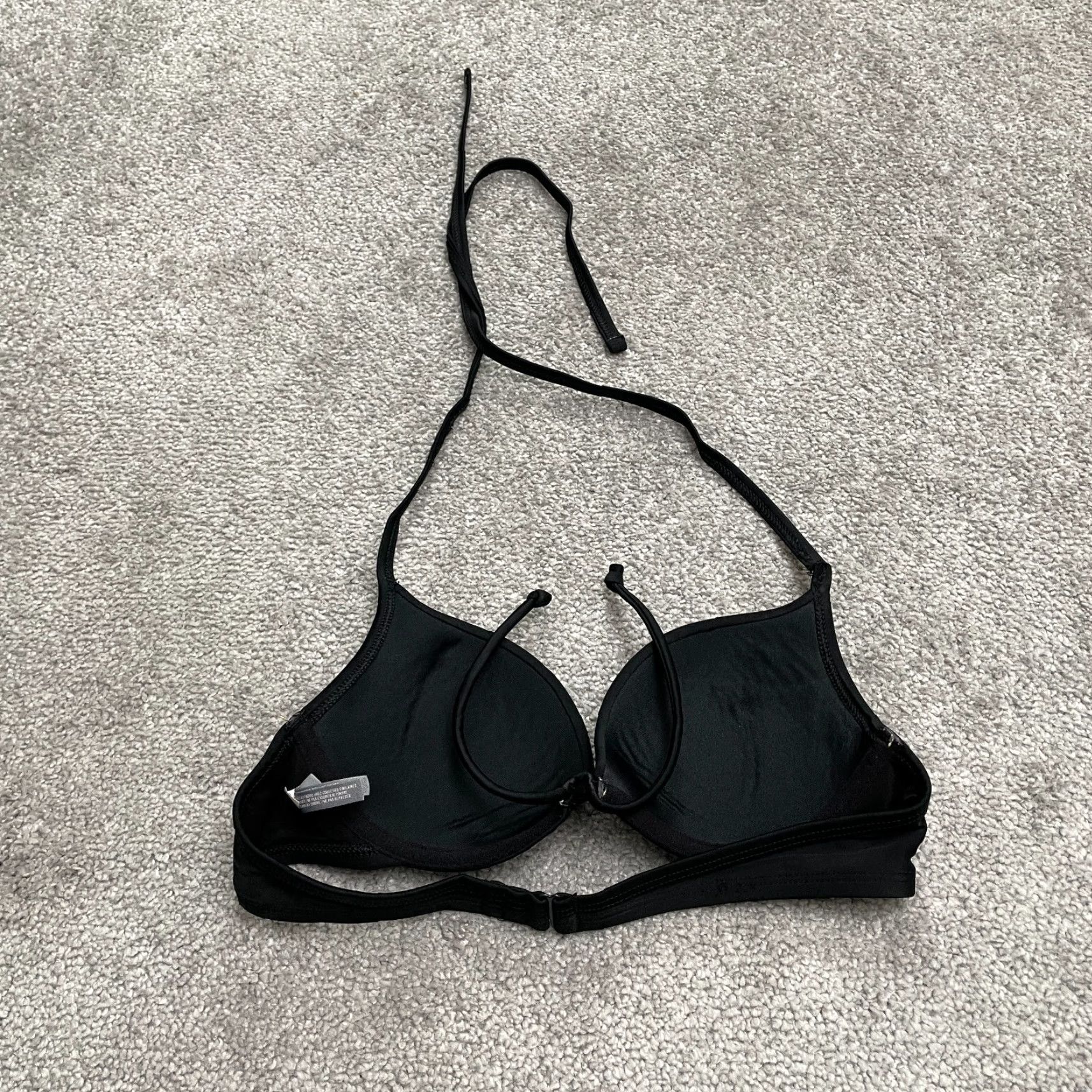 Vintage Aerie Bikini Top Womens 32B Black Halter Padded Underwire Beach Swimwear Top Size XXS / US 00 / IT 34 - 7 Thumbnail