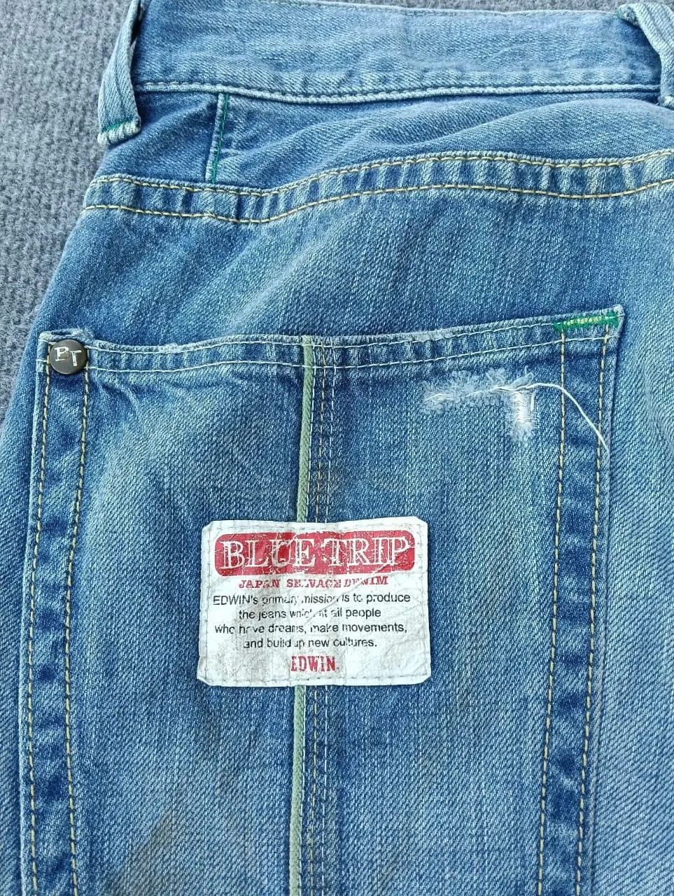 Edwin Edwin Blue Trip Distressed Denim Green half Selvedge Size US 31 - 10 Thumbnail