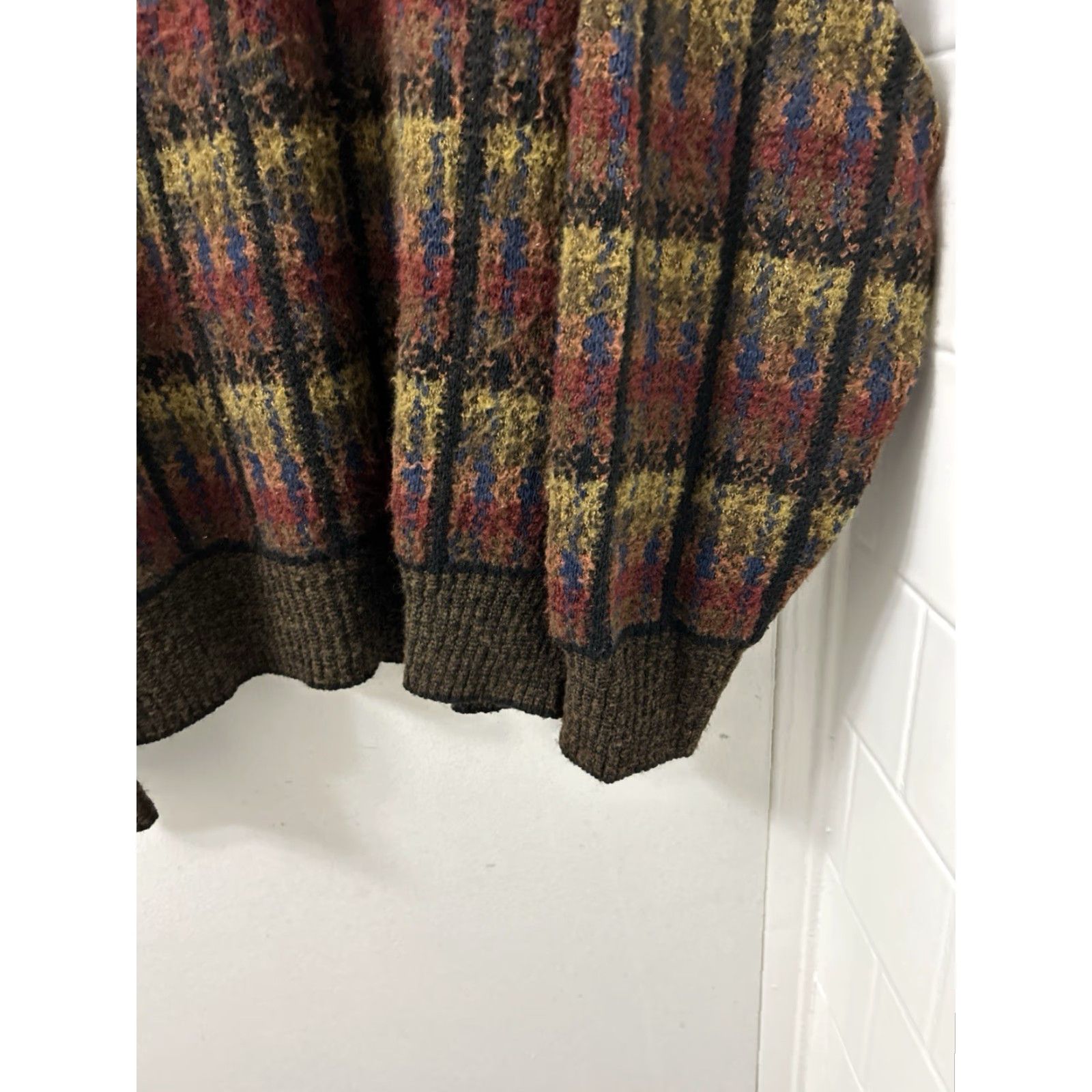 Vintage VINTAGE Bachrach Wool Sweater Mens M Brown Plaid Knit Crewneck Pullover Size US M / EU 48-50 / 2 - 7 Thumbnail