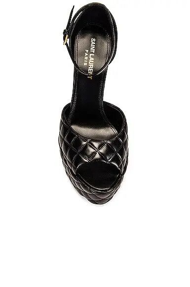Saint Laurent Paris o1bcso1str1124 Jodie Platform Sandals in Black Size US 11.5 / IT 41.5 - 3 Thumbnail