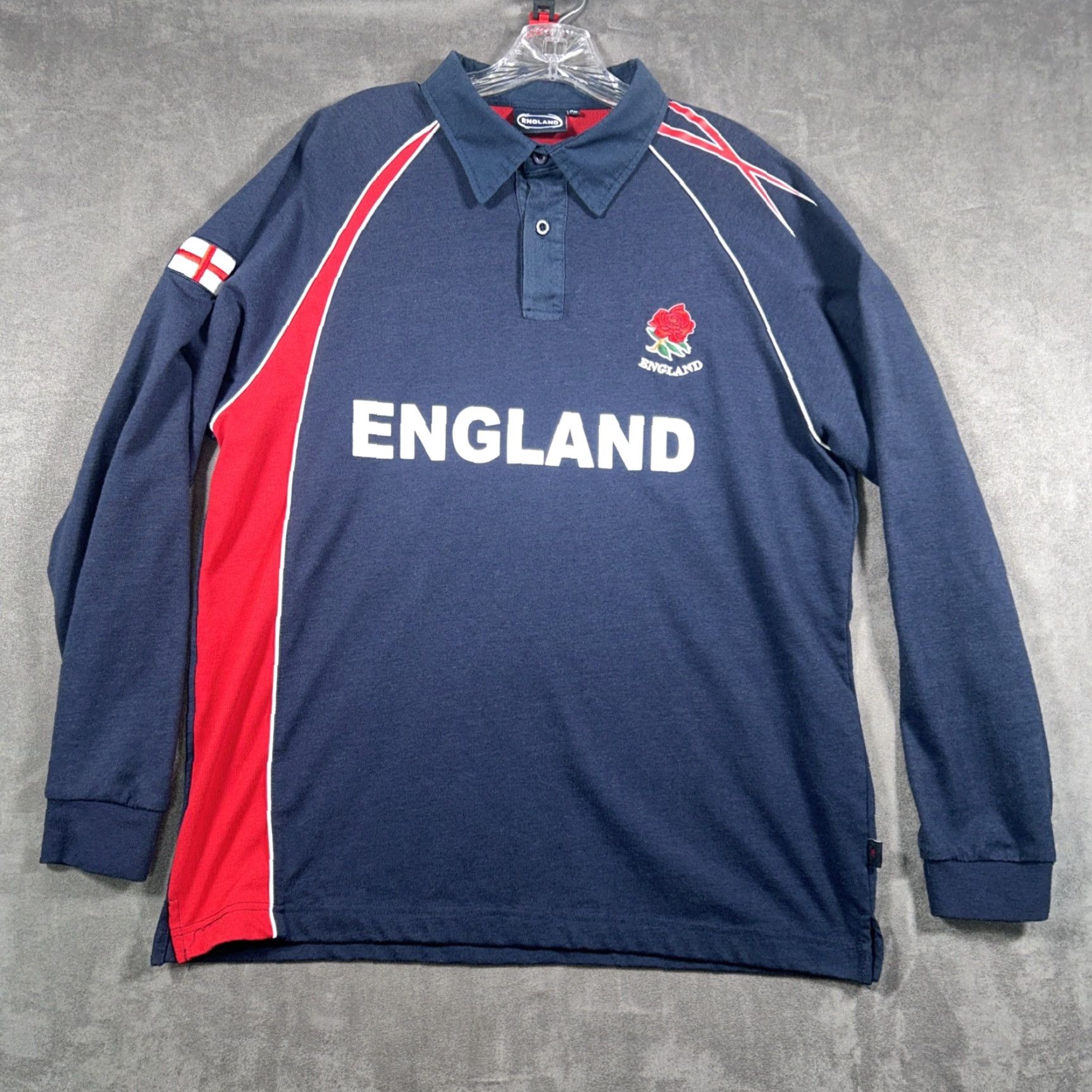 Vintage VINTAGE England Rugby Long Sleeve Shirt XL Polo Navy Blue Red Size US XL / EU 56 / 4 - 2 Thumbnail