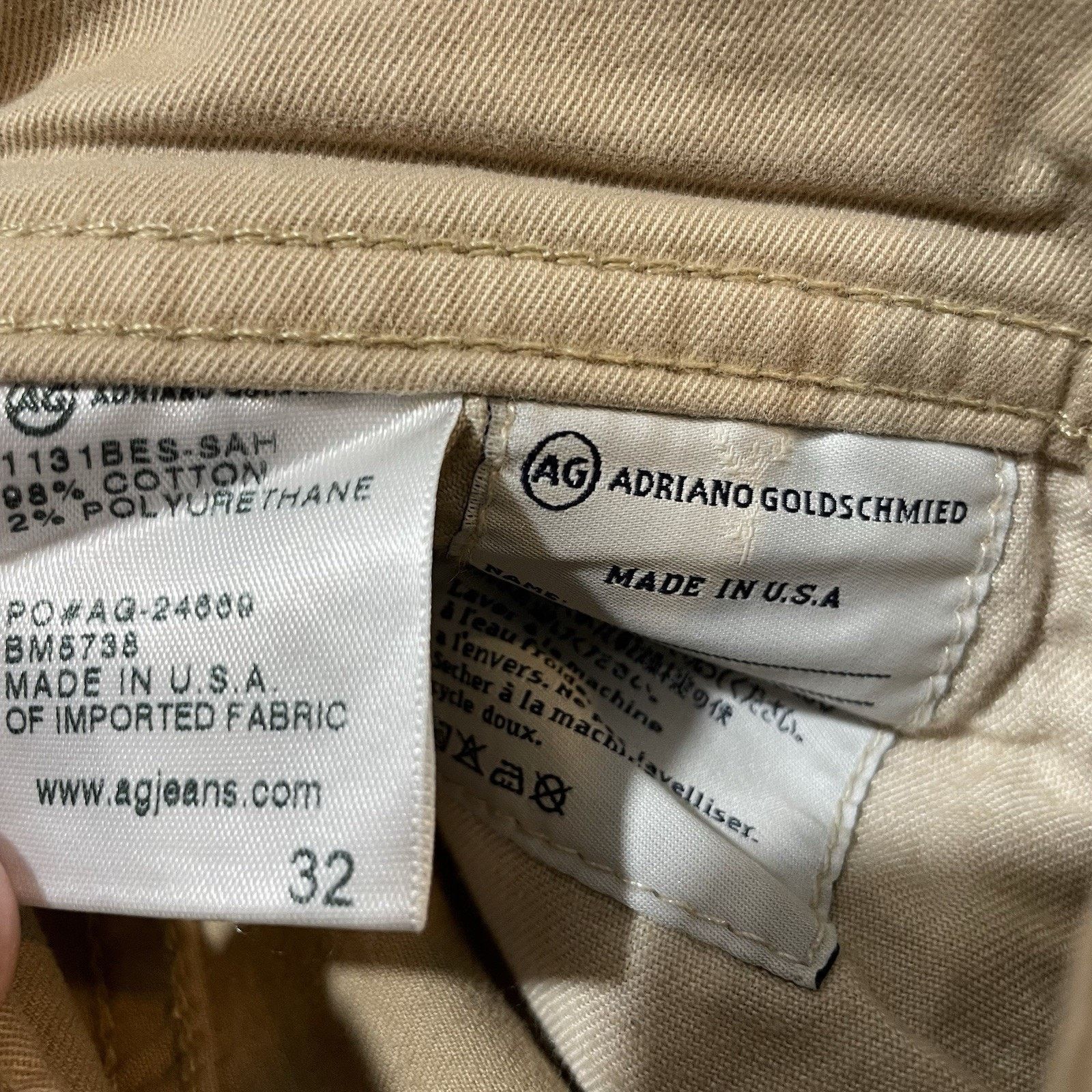 AG Adriano Goldschmied AG Adriano Goldschmied Matchbox Slim Straight Khaki Chino 32 Size US 32 / EU 48 - 6 Thumbnail