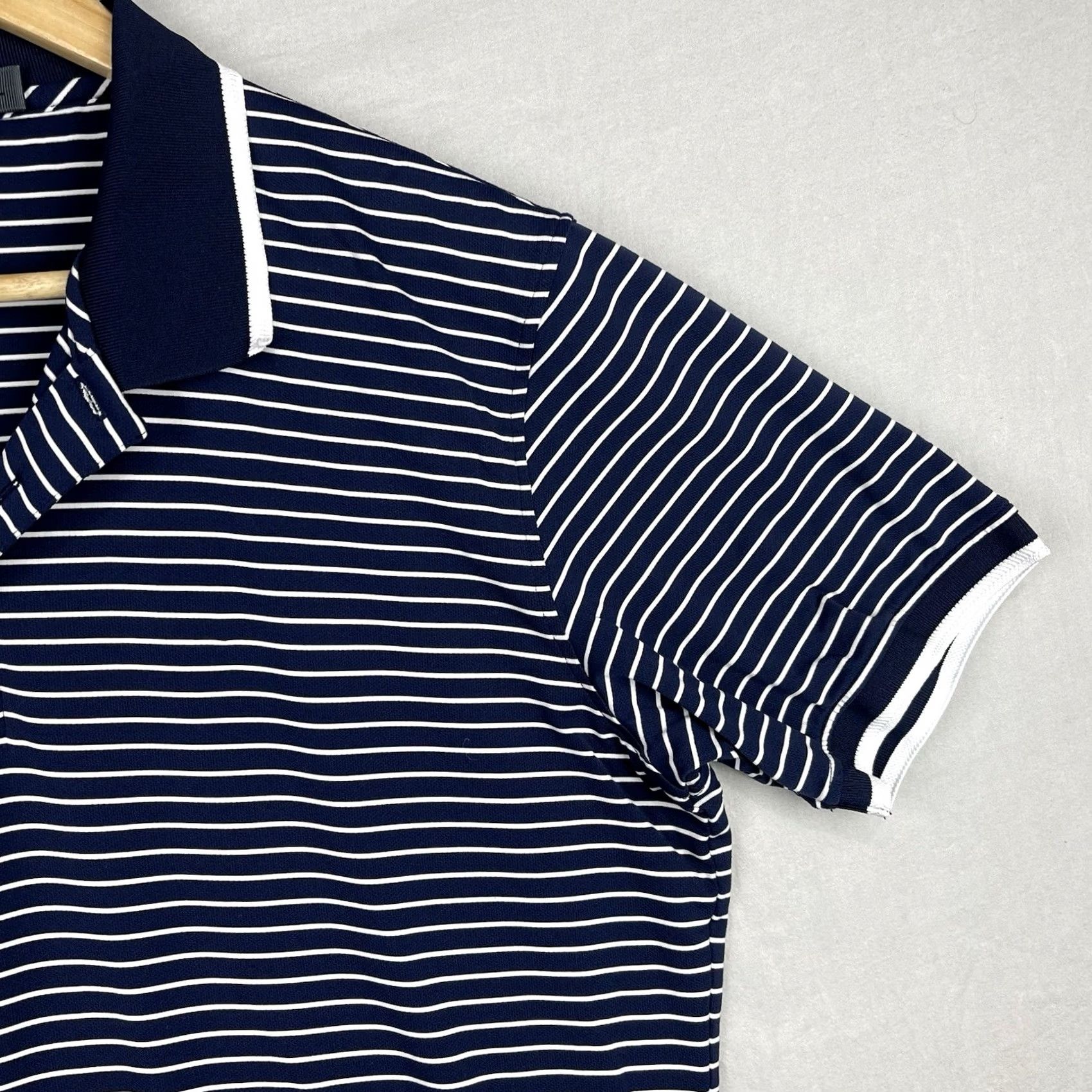 G/FORE G/Fore Shirt Polo Mens Large Navy Blue Striped Collared Stretch Button Up Golf Shirt Size US L / EU 52-54 / 3 - 4 Thumbnail
