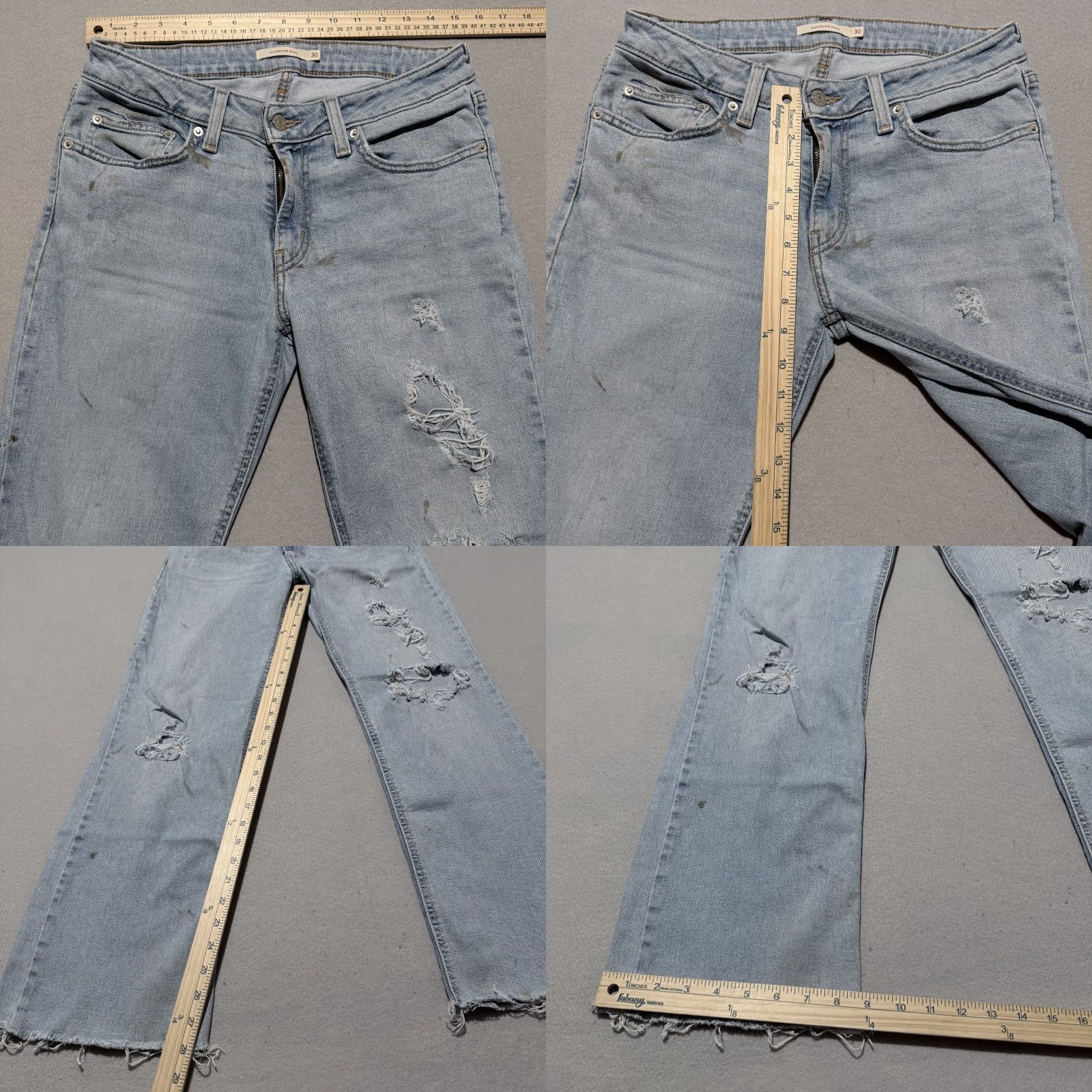 Levi's Levi’s Jeans Women Blue Distressed Bootcut 30x32 Denim Y2K Vintage? No - 30x32 Size 30" / US 8 / IT 44 - 9 Thumbnail