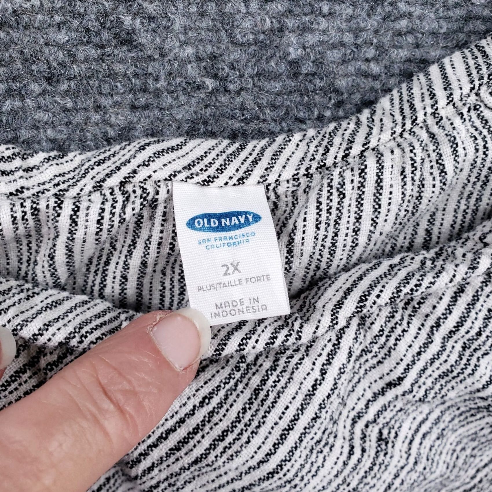 Old Navy Old Navy Dress Womens 2X Plus White Striped Shift Mini Linen Off Shoulder A-Line Dress Size XXL / US 16-18 / IT 52-54 - 7 Thumbnail