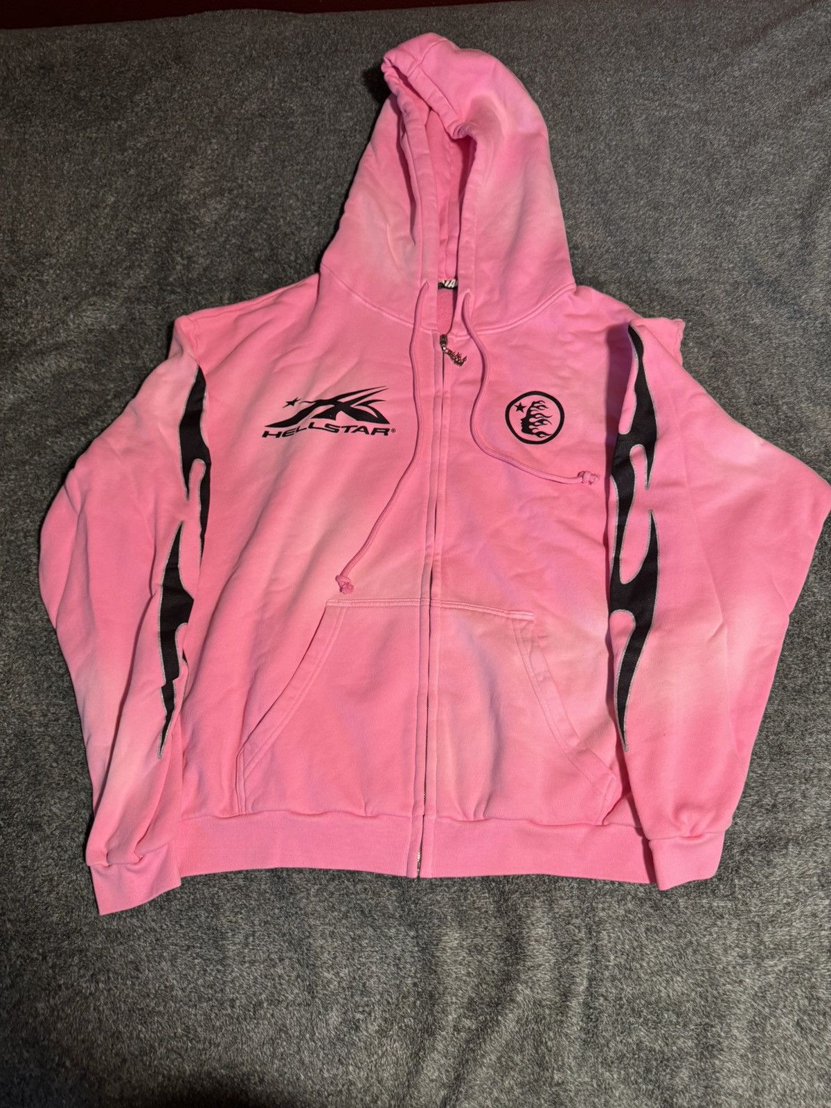 Complex × HELLSTAR Hellstar x Complex Sports Flame Zip-Up ‘Pink’ Size US XL / EU 56 / 4 - 1 Thumbnail