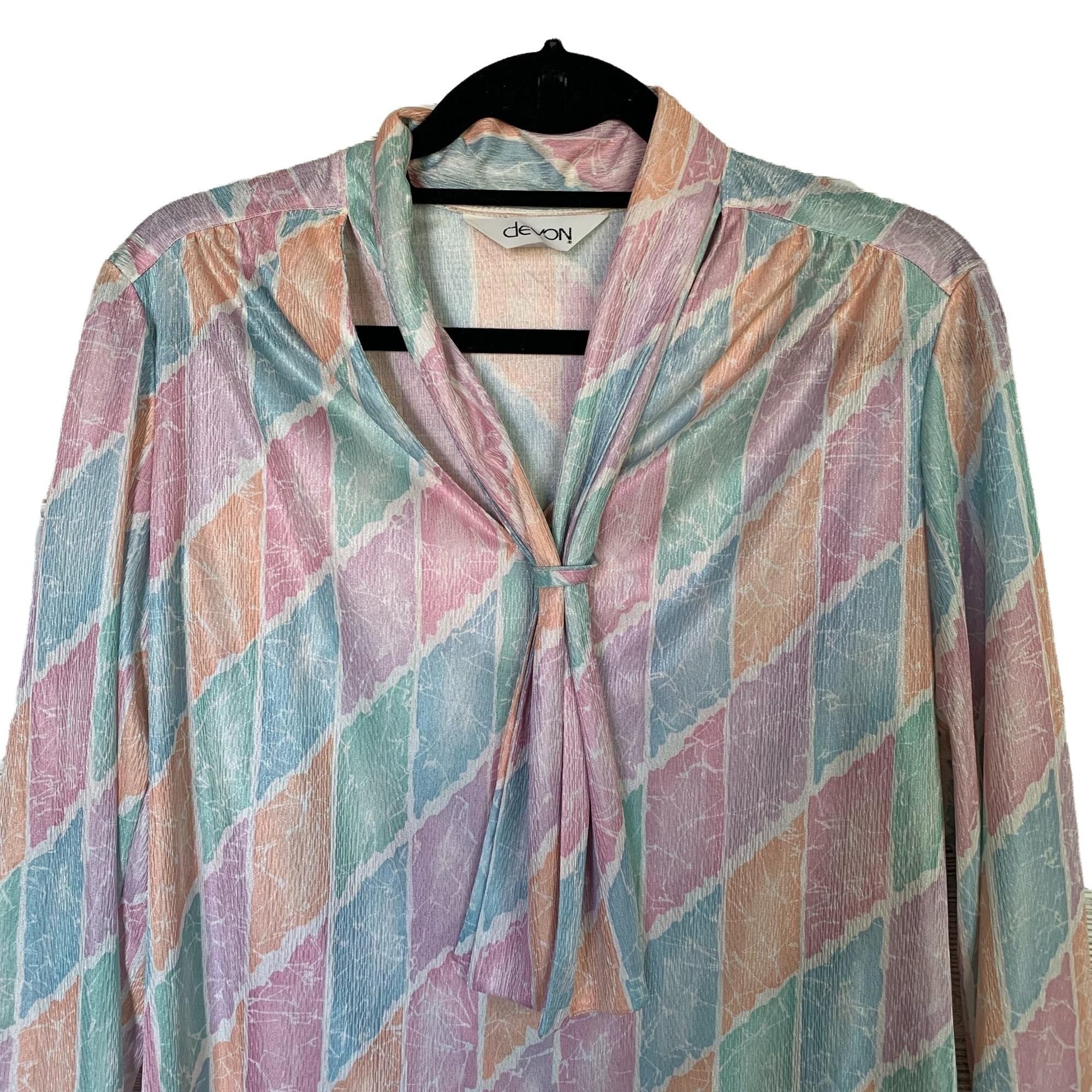Vintage Vintage Devon Bubblegum Pastel Goth Tie Neck Blouse M Size M / US 6-8 / IT 42-44 - 2 Thumbnail