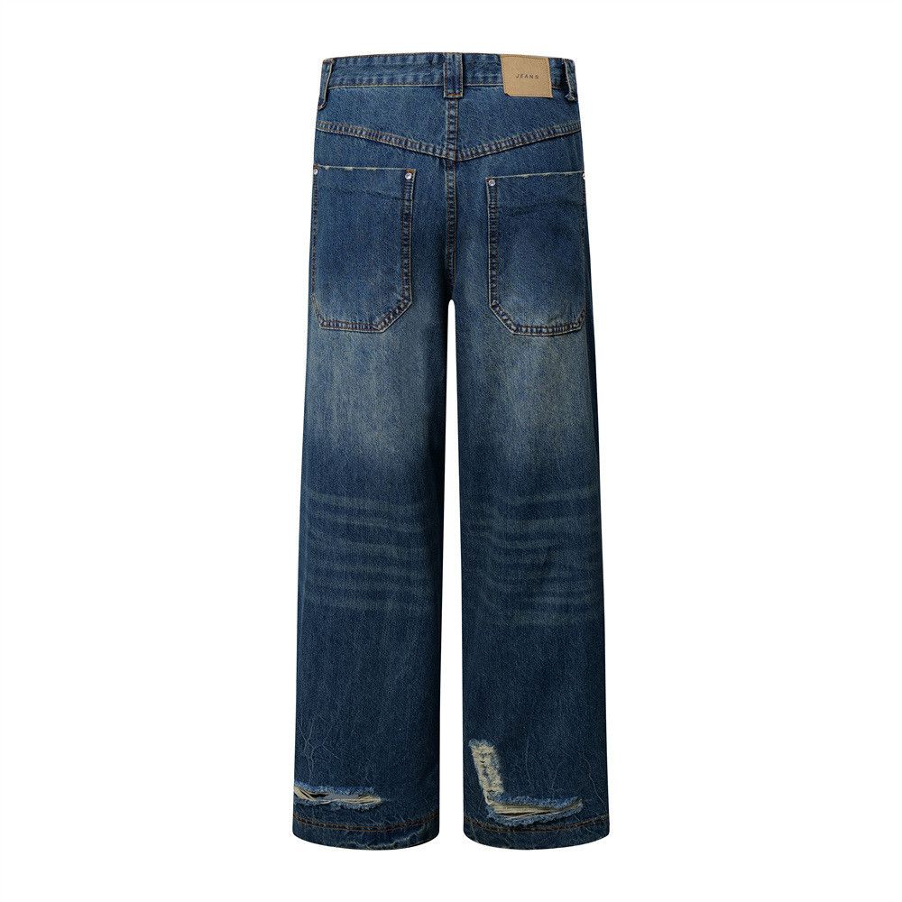 Japanese Brand × Jean Men's street punk patchwork washed ripped jeans y2k Size US 34 / EU 50 - 3 Thumbnail