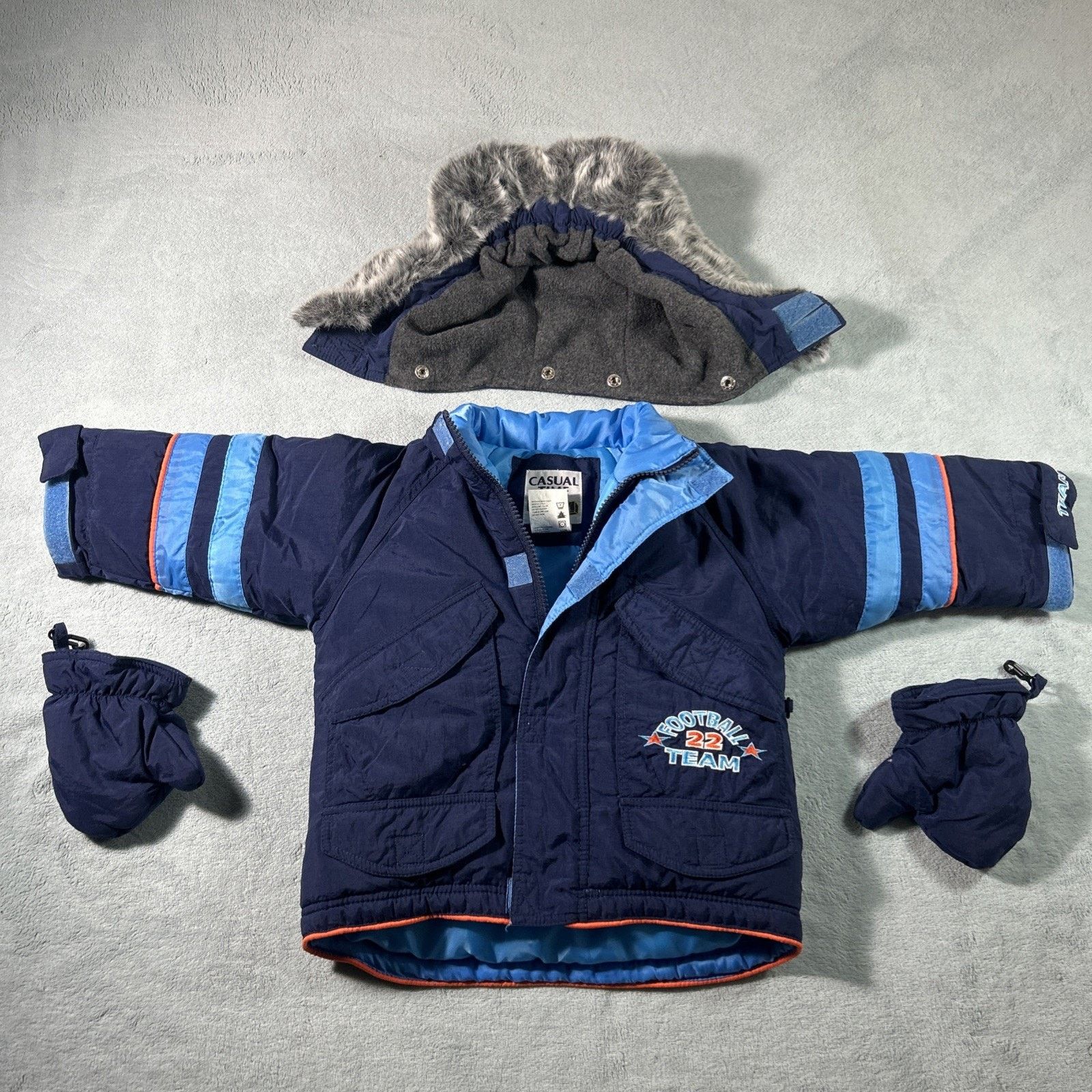 Patagonia Y2k 2000s Fur Hood Jacket 18M Toddler Youth Boys Puff Hoodie Size US XXS / EU 40 - 1 Thumbnail