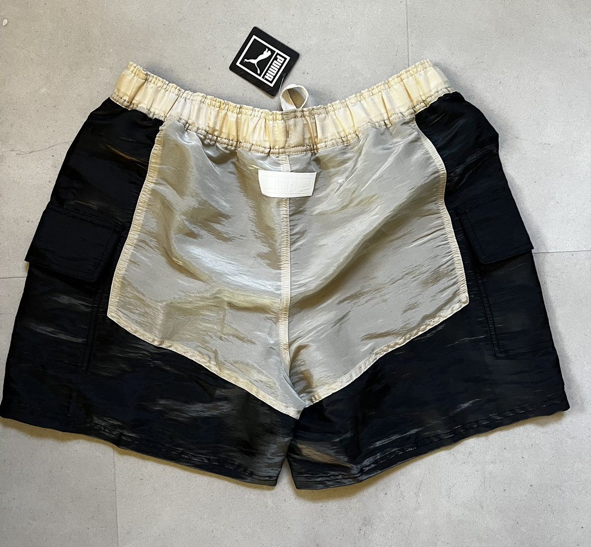 Puma × Rhude Rhude Rhuigi Puma Moire Woven Shorts black/oatmeal Size US 34 / EU 50 - 3 Thumbnail