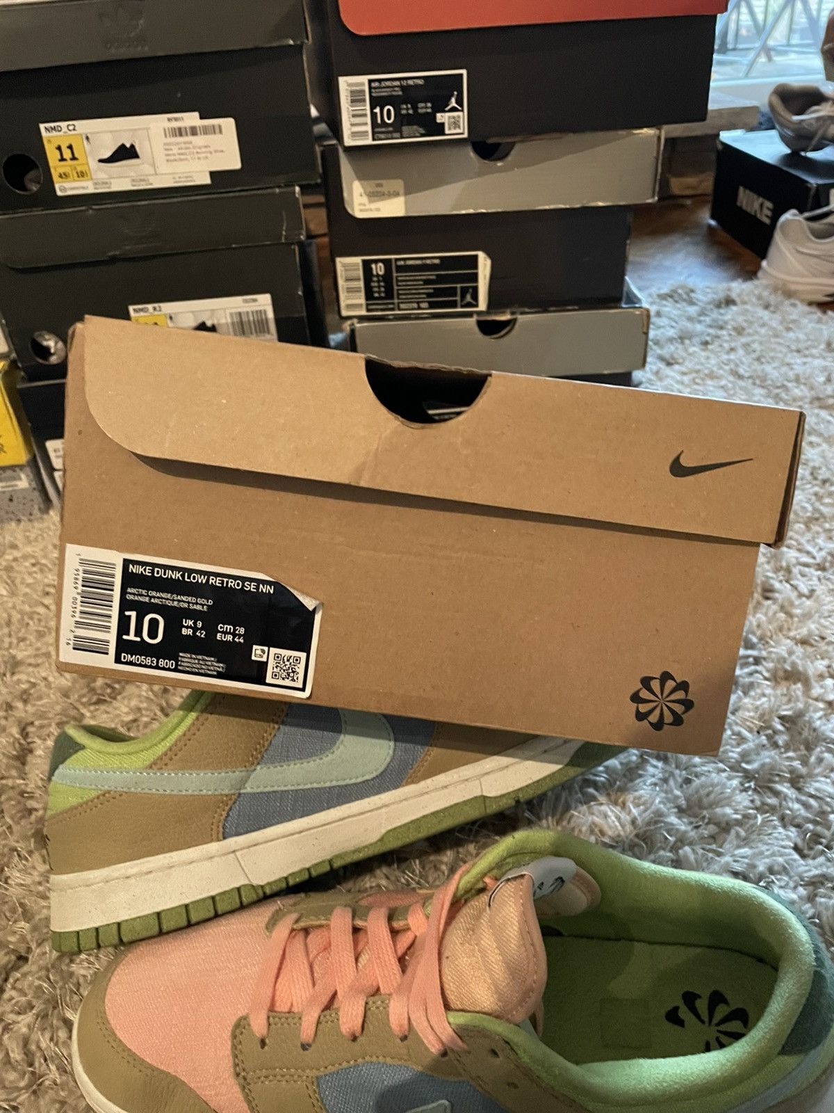 Nike Nike Dunk Low Sun Club Arctic Orange Sanded Gold Size US 10 / EU 43 - 11 Thumbnail