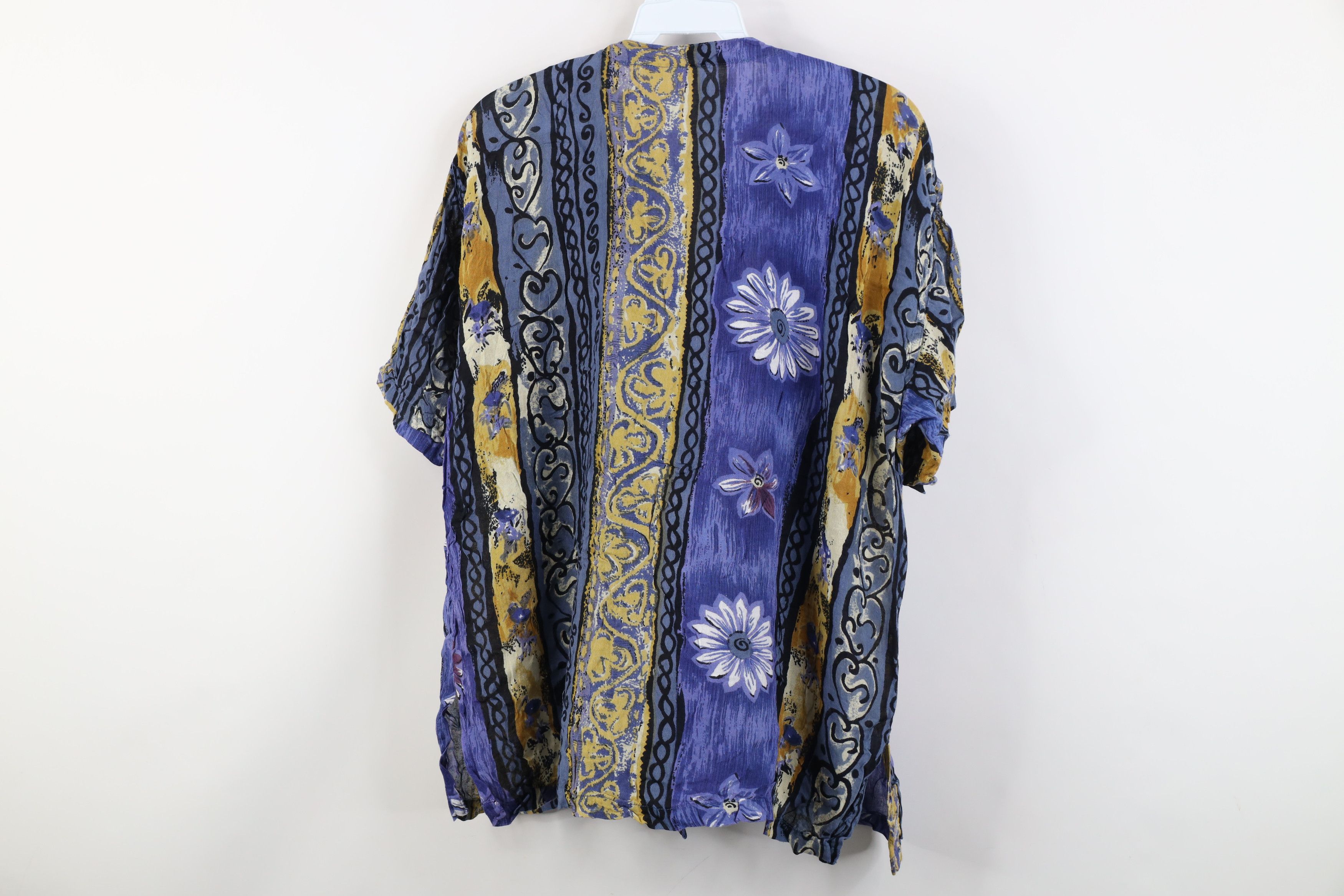 Vintage Vintage 90s Streetwear Gabardine Knit Flower Button Shirt Size XL / US 12-14 / IT 48-50 - 11 Thumbnail