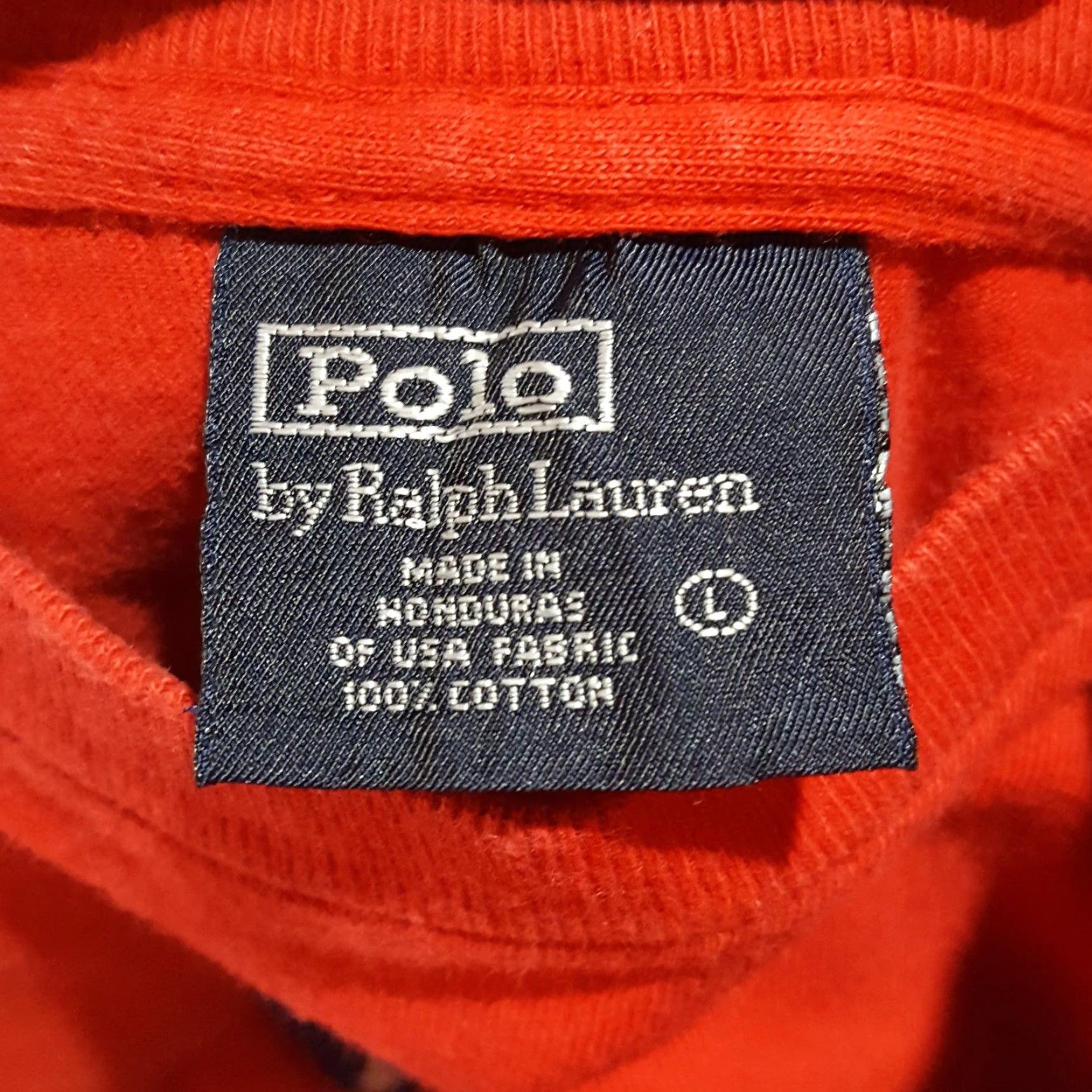 Polo Ralph Lauren VINTAGE Polo Ralph Lauren Flag Logo T-Shirt Men's Large Red Y2K Retro Preppy 90s Grunge USA Size US L / EU 52-54 / 3 - 4 Thumbnail