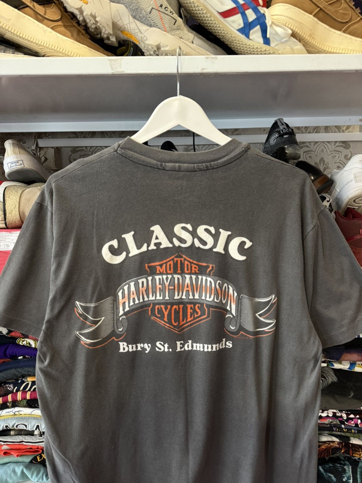 Harley Davidson Vintage Harley Davidson T Shirt 1989 USA Bury St.Edmunds Size US L / EU 52-54 / 3 - 8 Thumbnail