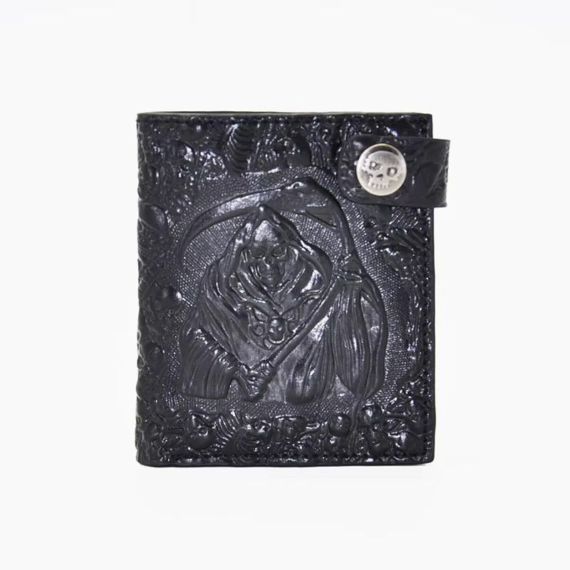 Japanese Brand Retro Biker Purse Devil Skull Death Rock Wallet Size ONE SIZE - 4 Thumbnail