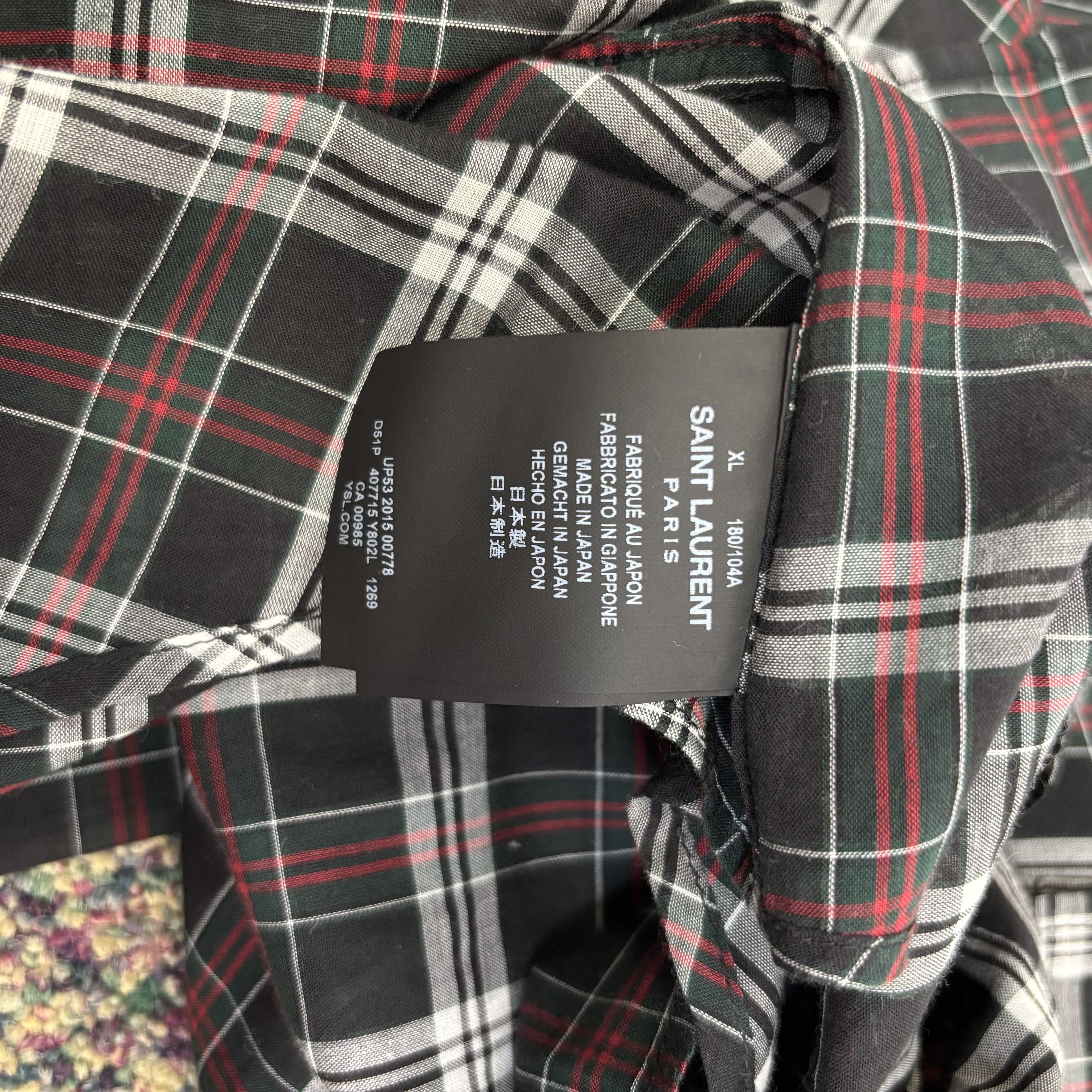 Saint Laurent Paris Saint Laurent Black Plaid Shirt Size US XL / EU 56 / 4 - 3 Thumbnail