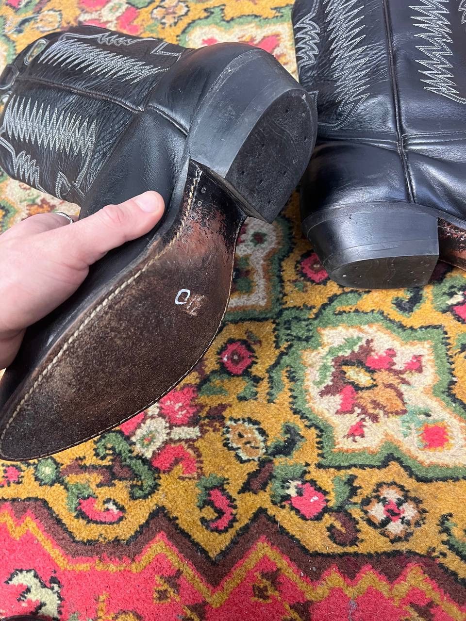 Vintage × Western Rise 90s Vintage Leather Cowboy Boots Western shoes USA Size US 10 / EU 43 - 10 Thumbnail