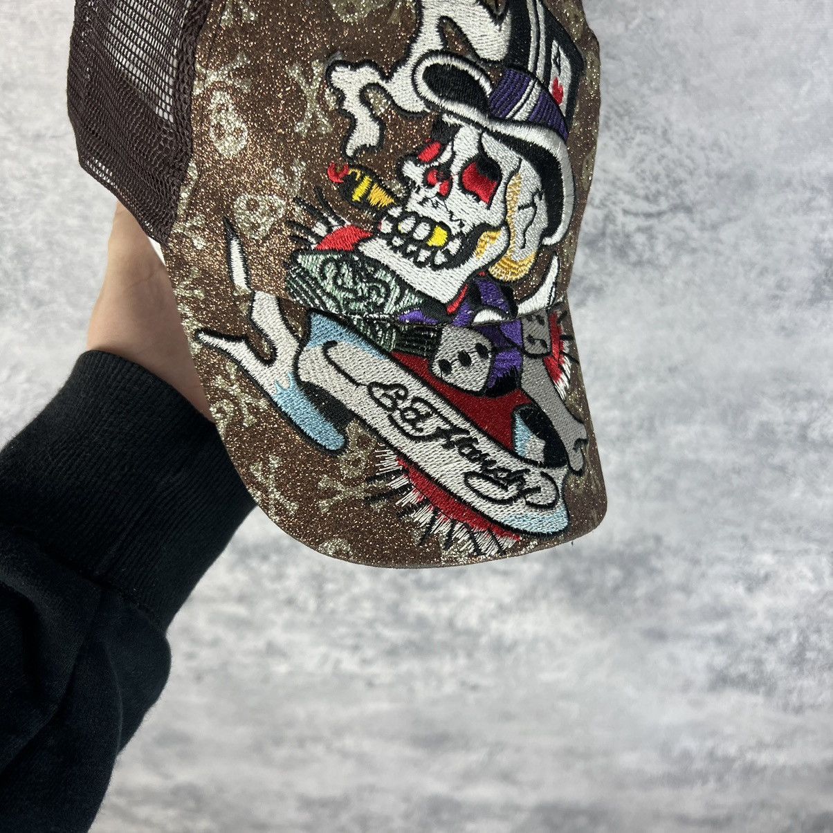 Ed Hardy Ed Hardy Christian Audigier Skull Vintage Cap Y2K Size ONE SIZE - 3 Thumbnail