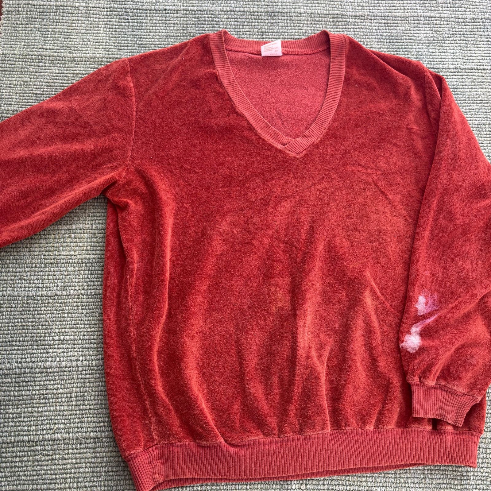 Jantzen × Vintage Vintage 70s jantzen red velvet sweater size xl Size US XL / EU 56 / 4 - 6 Thumbnail